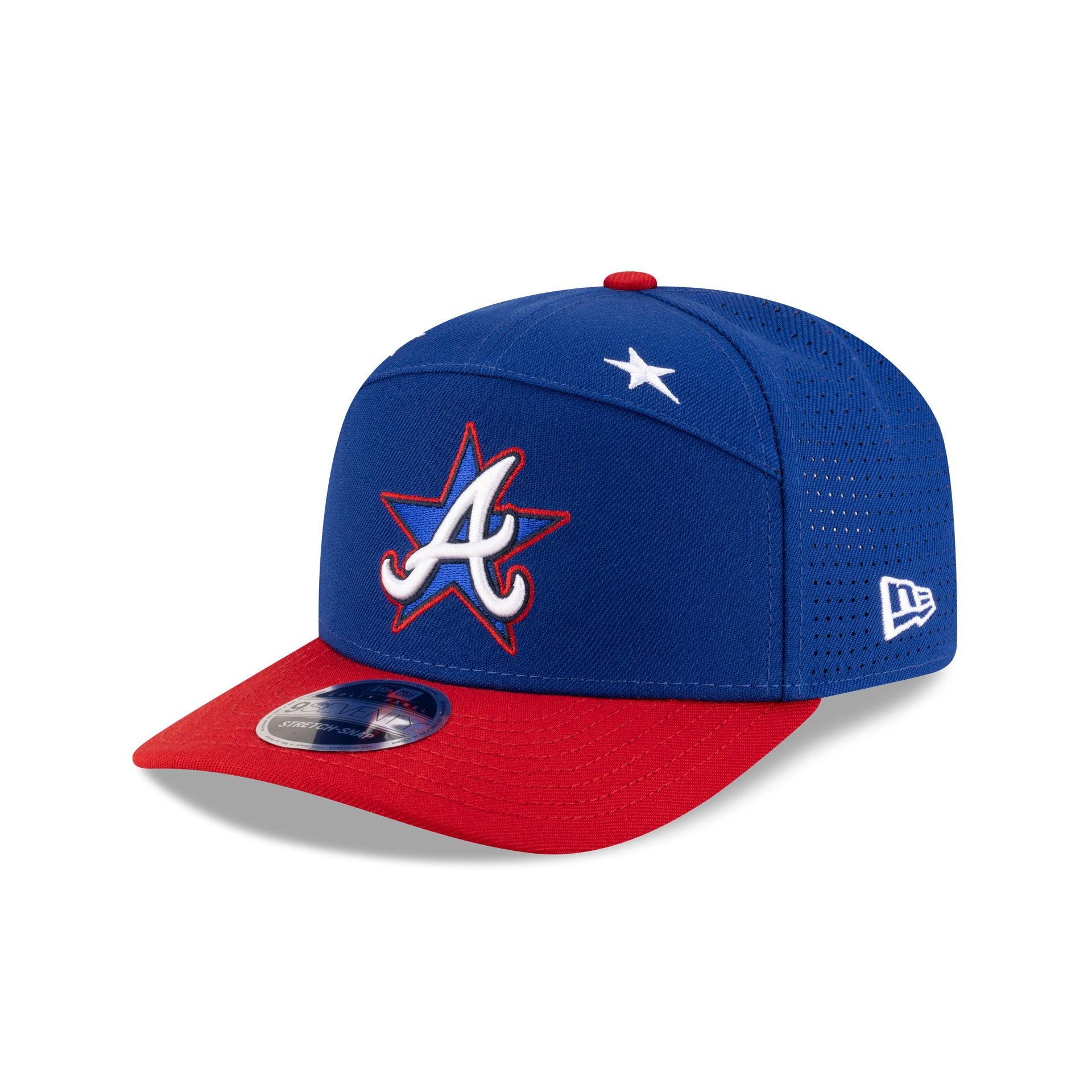 Atlanta Braves 2025 All-Star Game Workout Split Panel 9SEVENTY Stretch-Snap Hat - Image 3
