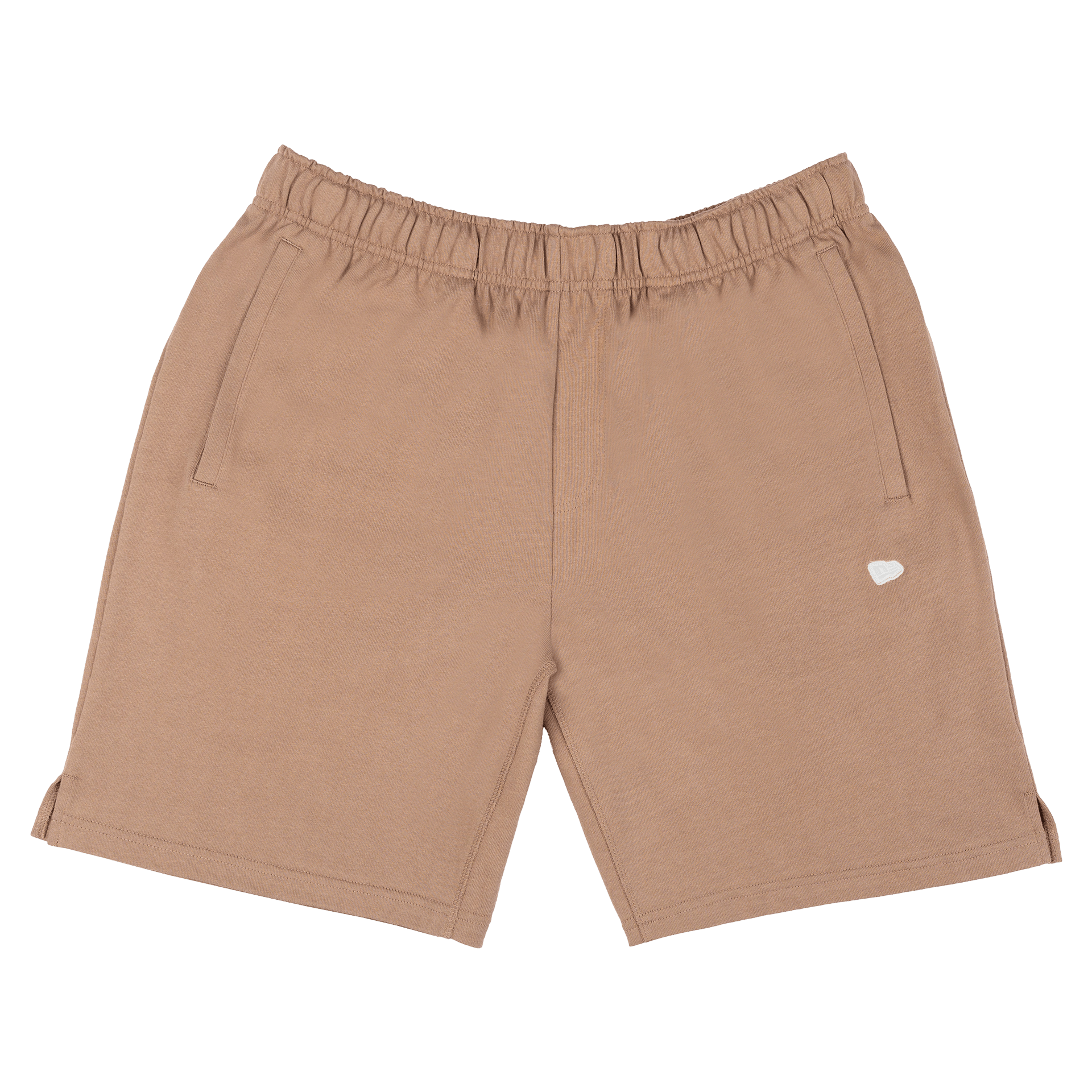 New Era Branded Alden Taupe Gray Sweatshorts - Image 2