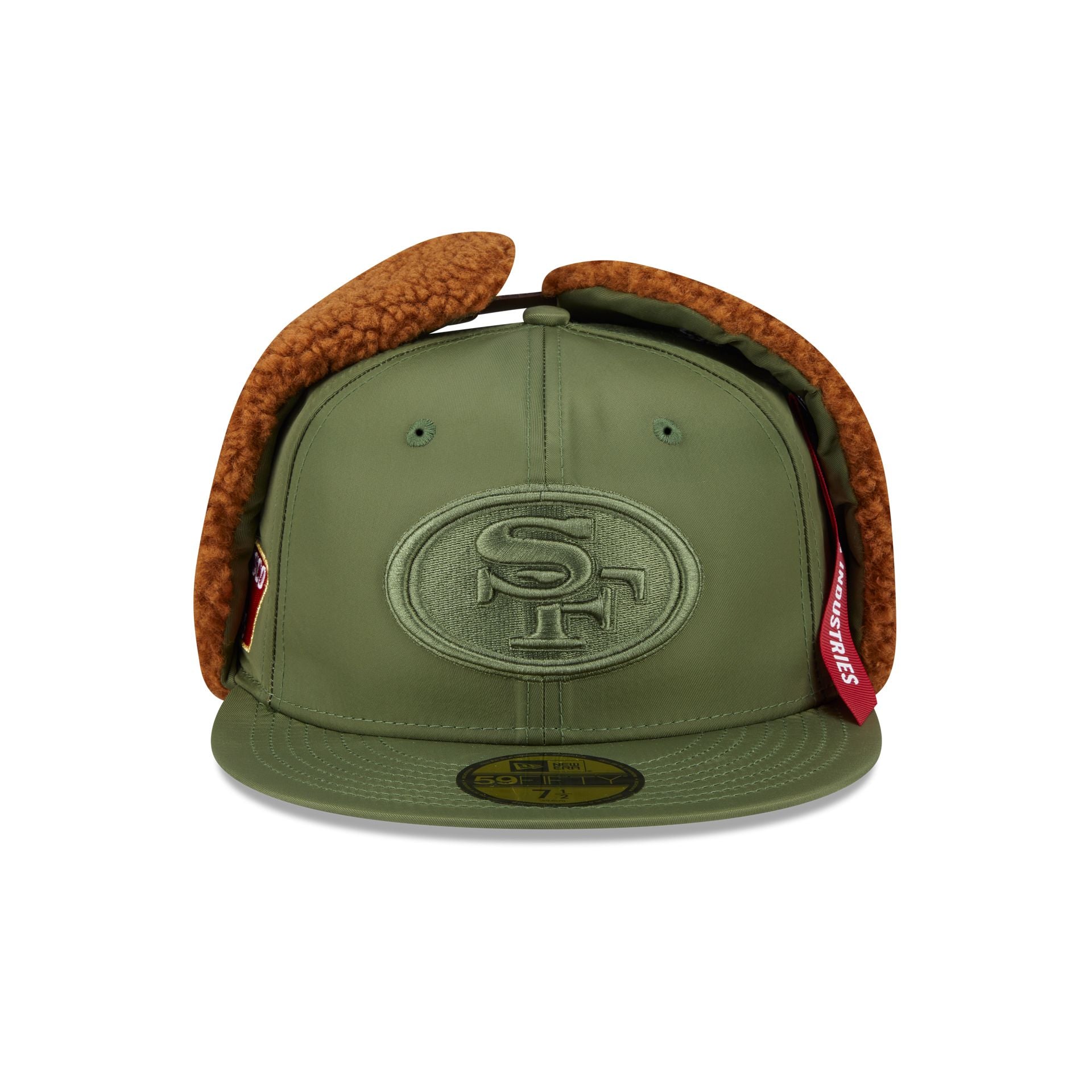 Alpha Industries x San Francisco 49ers Olive Green Dog Ear 59FIFTY Fitted Hat - Image 2