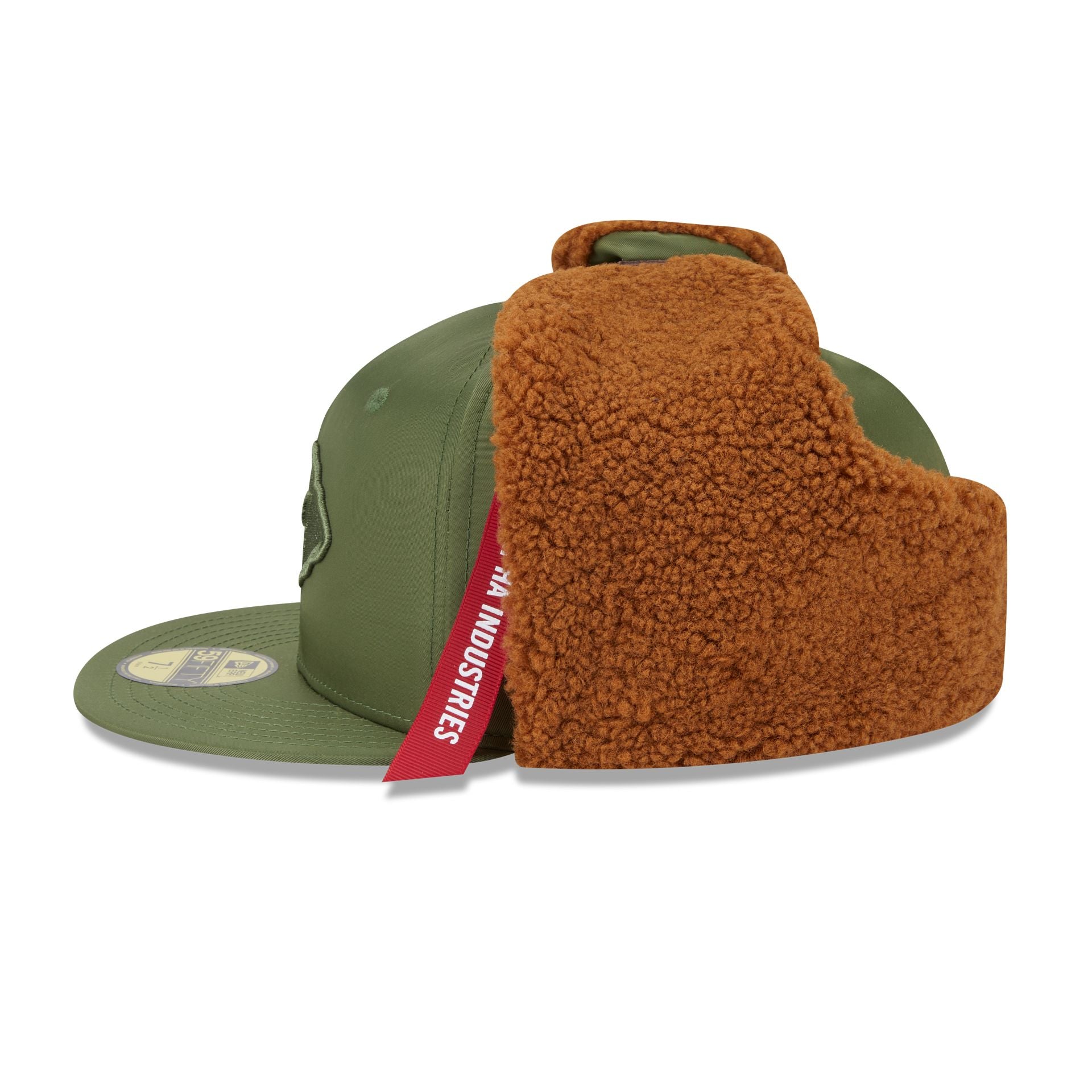 Alpha Industries x Kansas City Chiefs Olive Green Dog Ear 59FIFTY Fitted Hat - Image 4