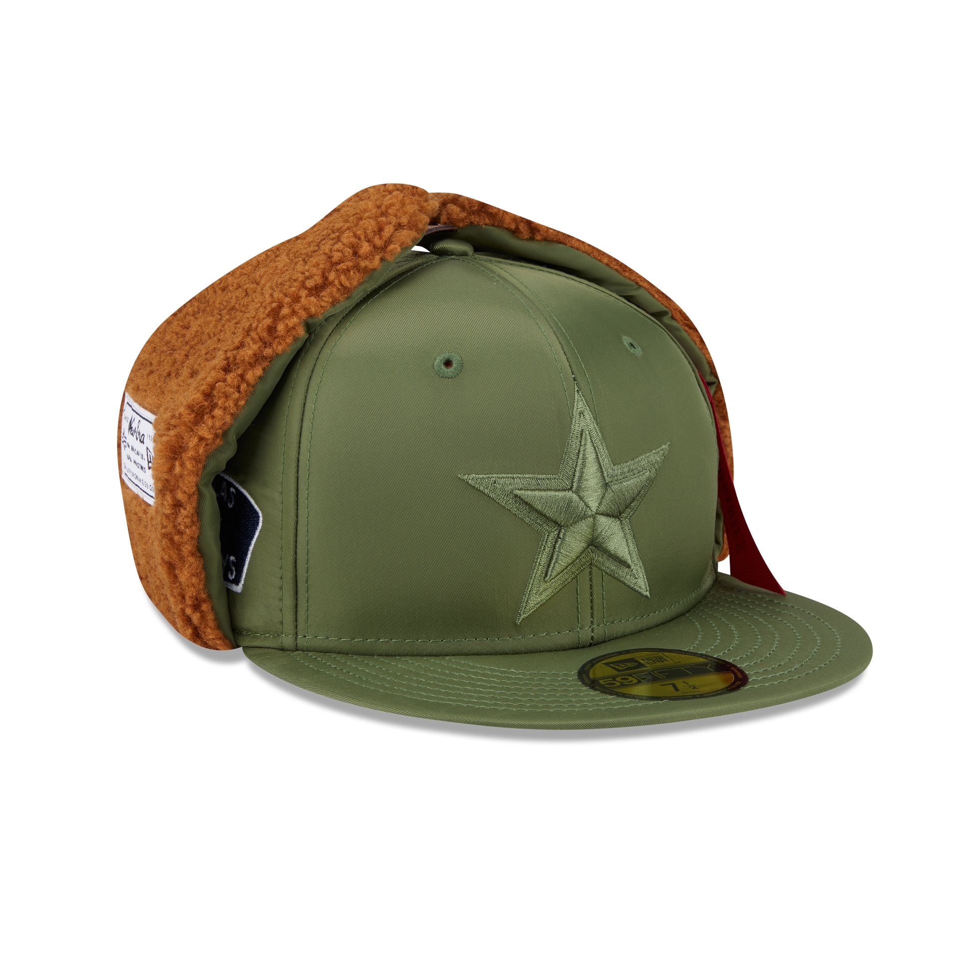 Alpha Industries x Dallas Cowboys Olive Green Dog Ear 59FIFTY Fitted Hat - Image 3