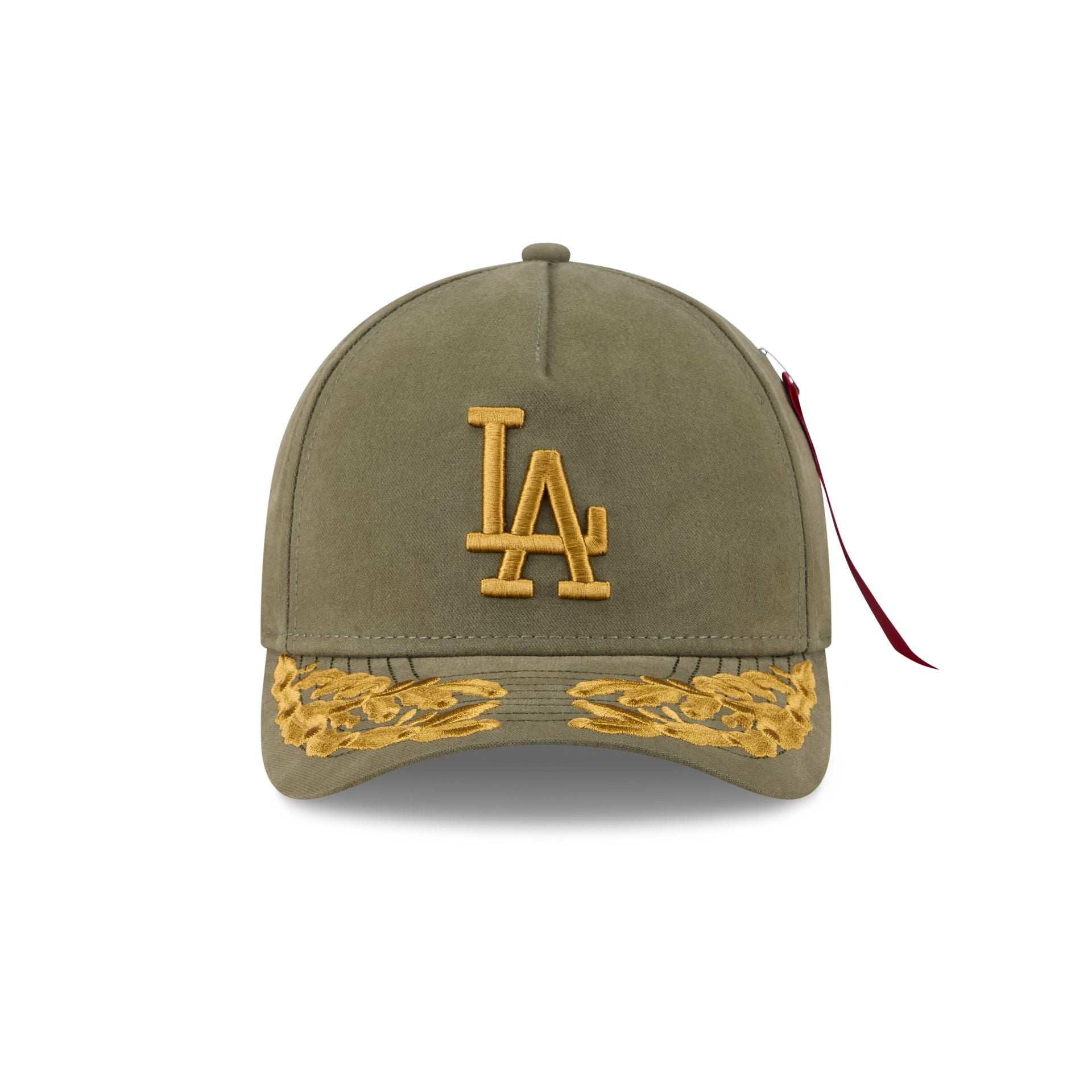 Alpha Industries x Los Angeles Dodgers Olive Green 9FORTY M-Crown A-Frame Snapback Hat - Image 2
