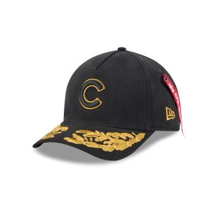 Alpha Industries x Chicago Cubs Black 9FORTY M-Crown A-Frame Snapback Hat