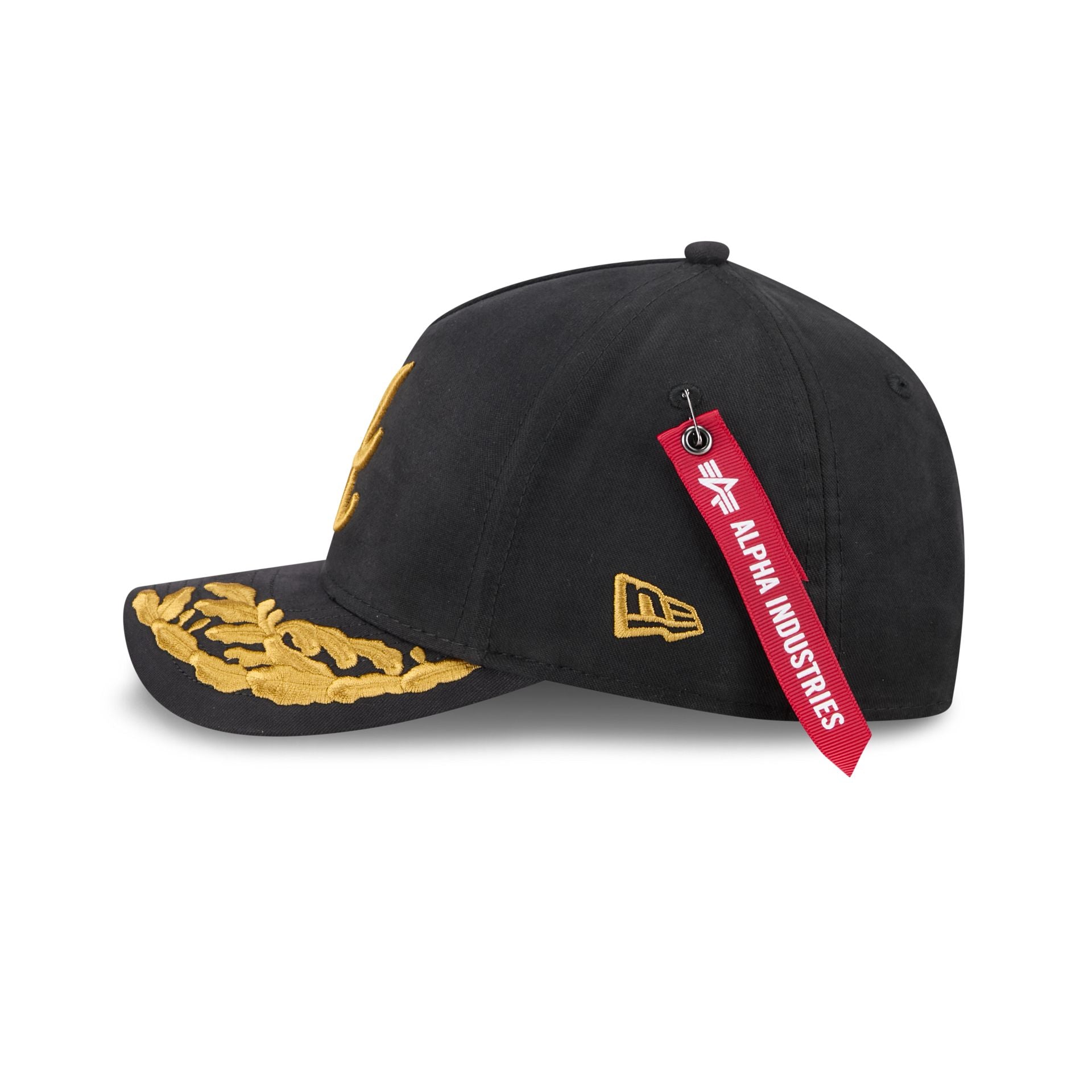 Alpha Industries x Atlanta Braves Black 9FORTY M-Crown A-Frame Snapback Hat - Image 4