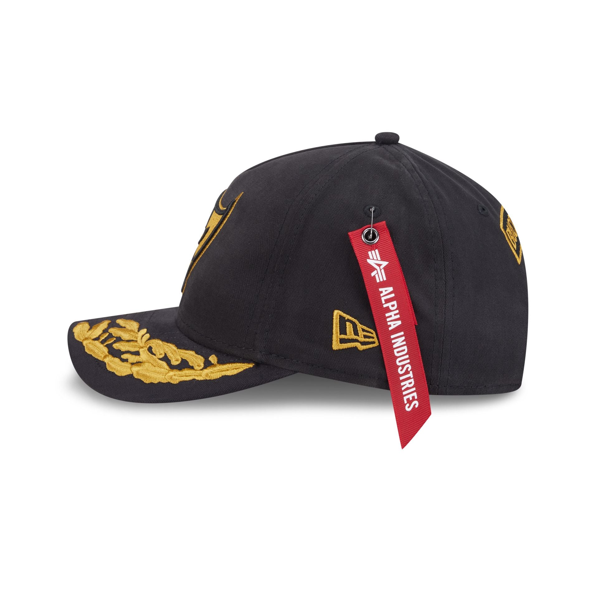 Alpha Industries x Tampa Bay Buccaneers Black 9FORTY M-Crown A-Frame Snapback Hat - Image 4