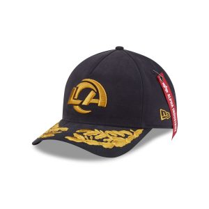 Alpha Industries x Los Angeles Rams Black 9FORTY M-Crown A-Frame Snapback Hat