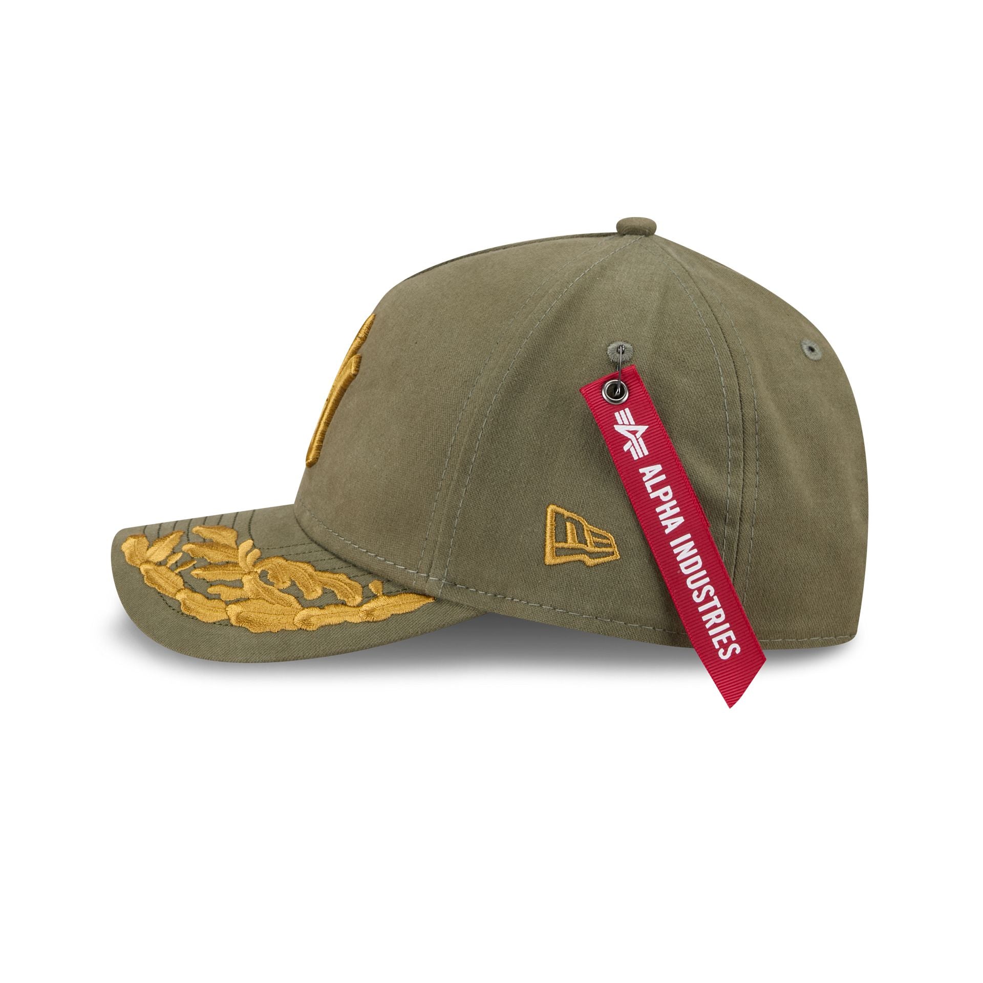 Alpha Industries x New York Yankees Olive Green 9FORTY M-Crown A-Frame Snapback Hat - Image 4