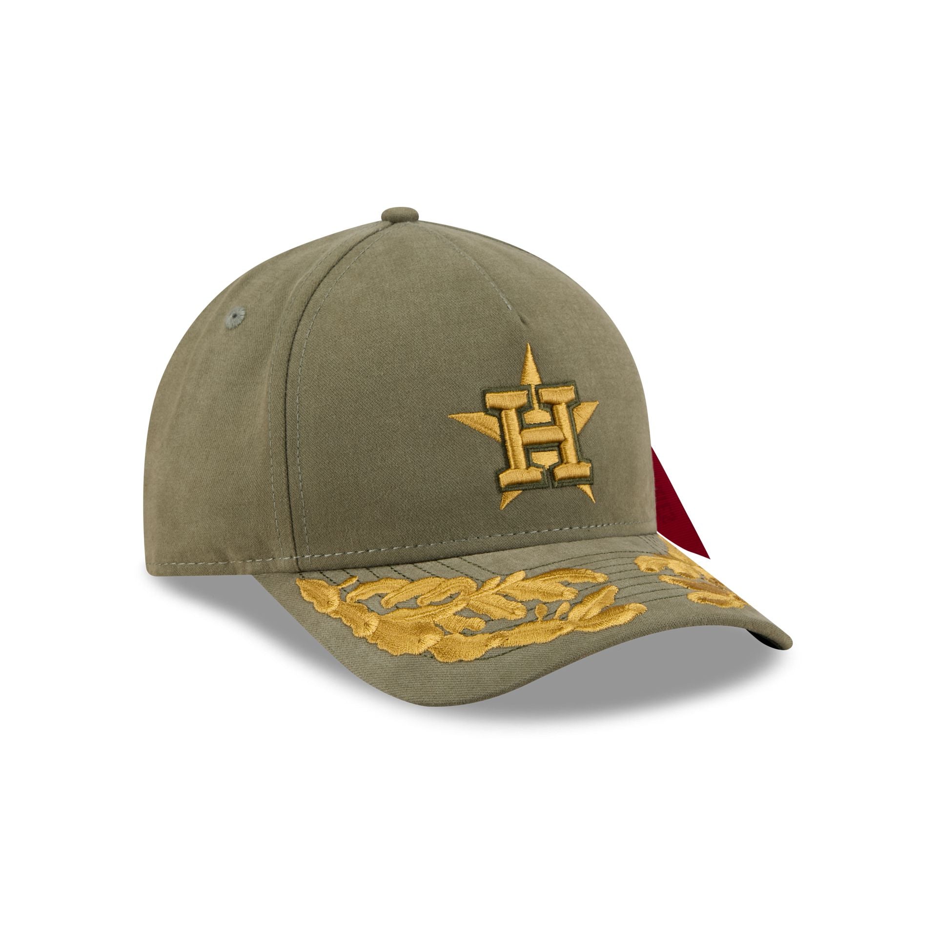 Alpha Industries x Houston Astros Olive Green 9FORTY M-Crown A-Frame Snapback Hat - Image 3