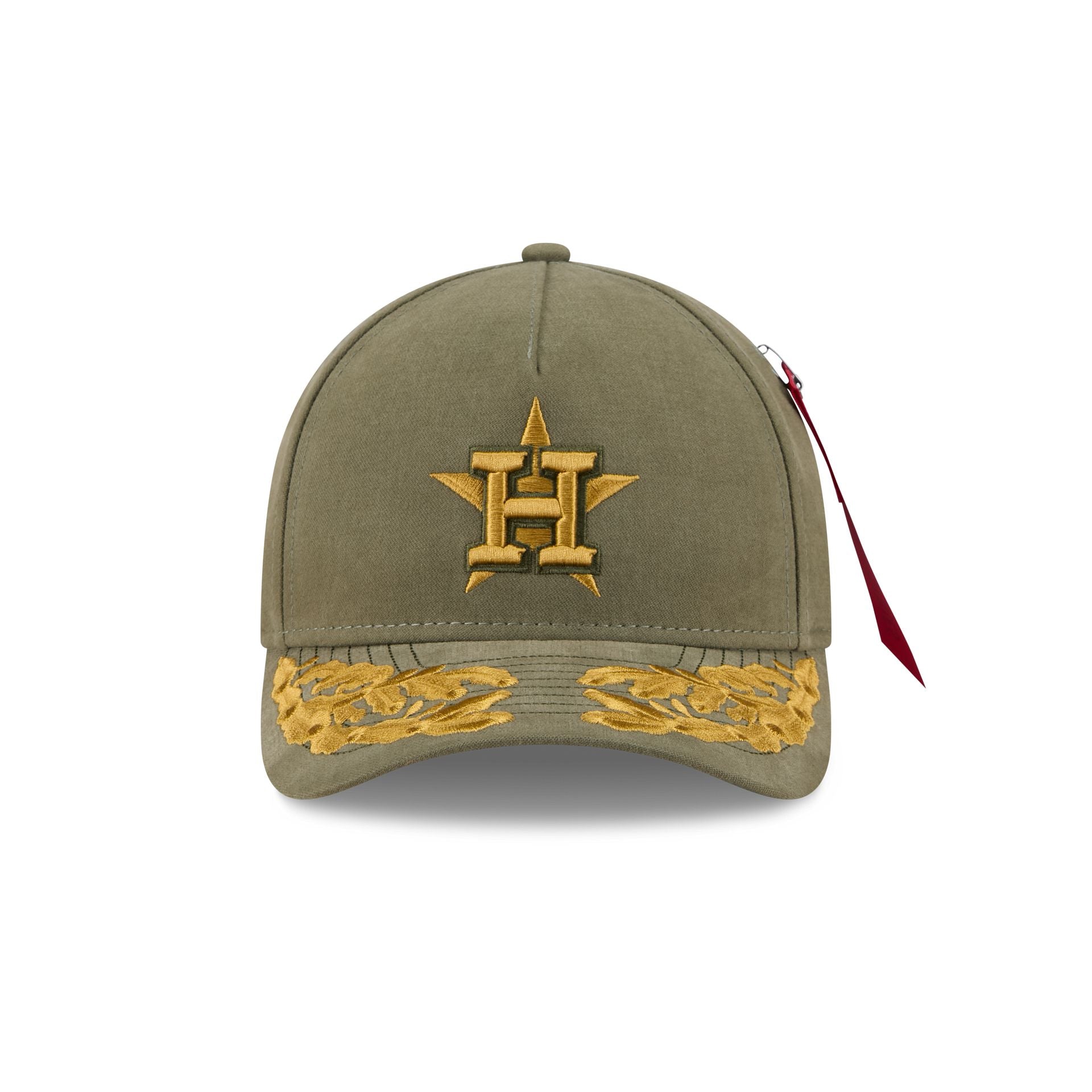Alpha Industries x Houston Astros Olive Green 9FORTY M-Crown A-Frame Snapback Hat - Image 2