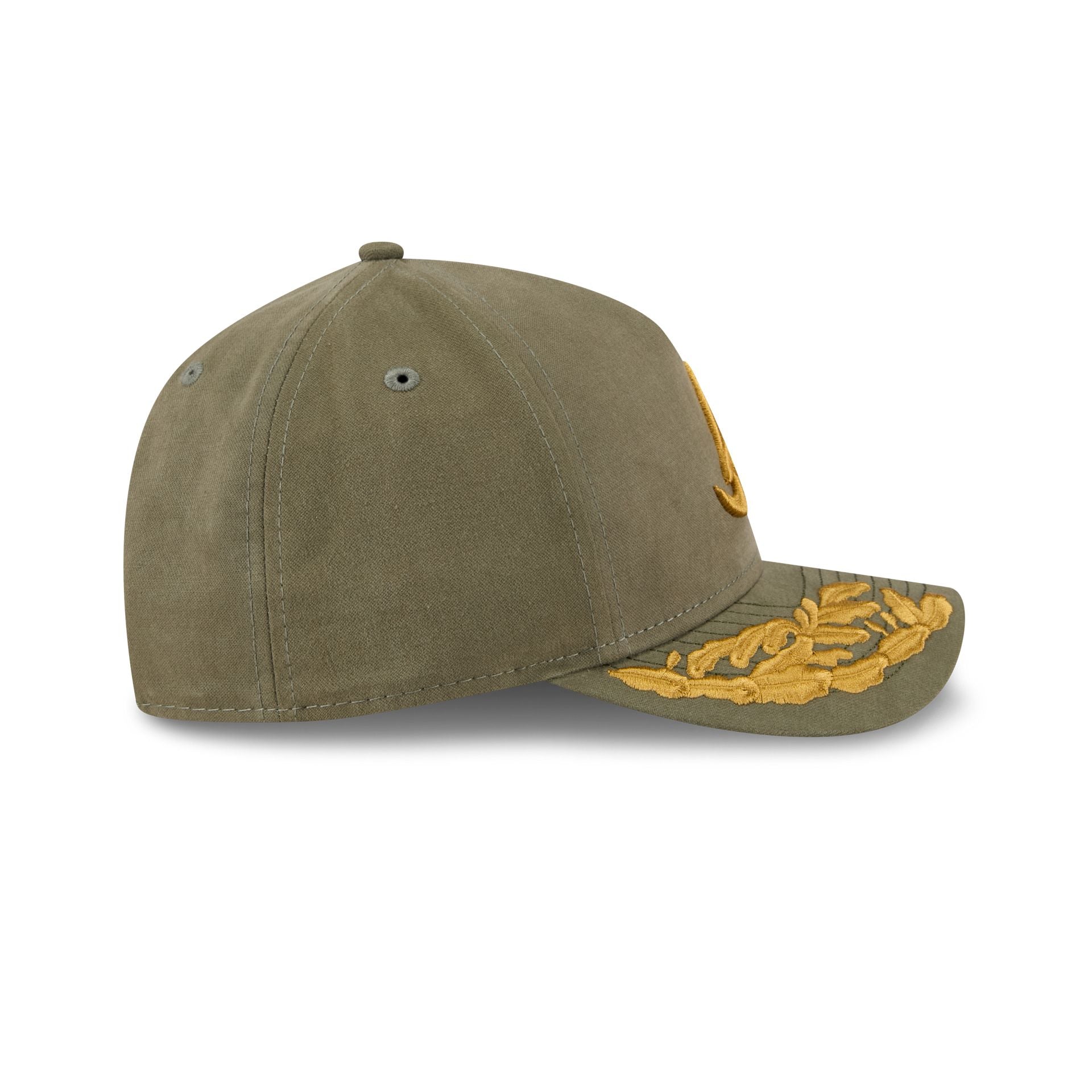Alpha Industries x Atlanta Braves Olive Green 9FORTY M-Crown A-Frame Snapback Hat - Image 5