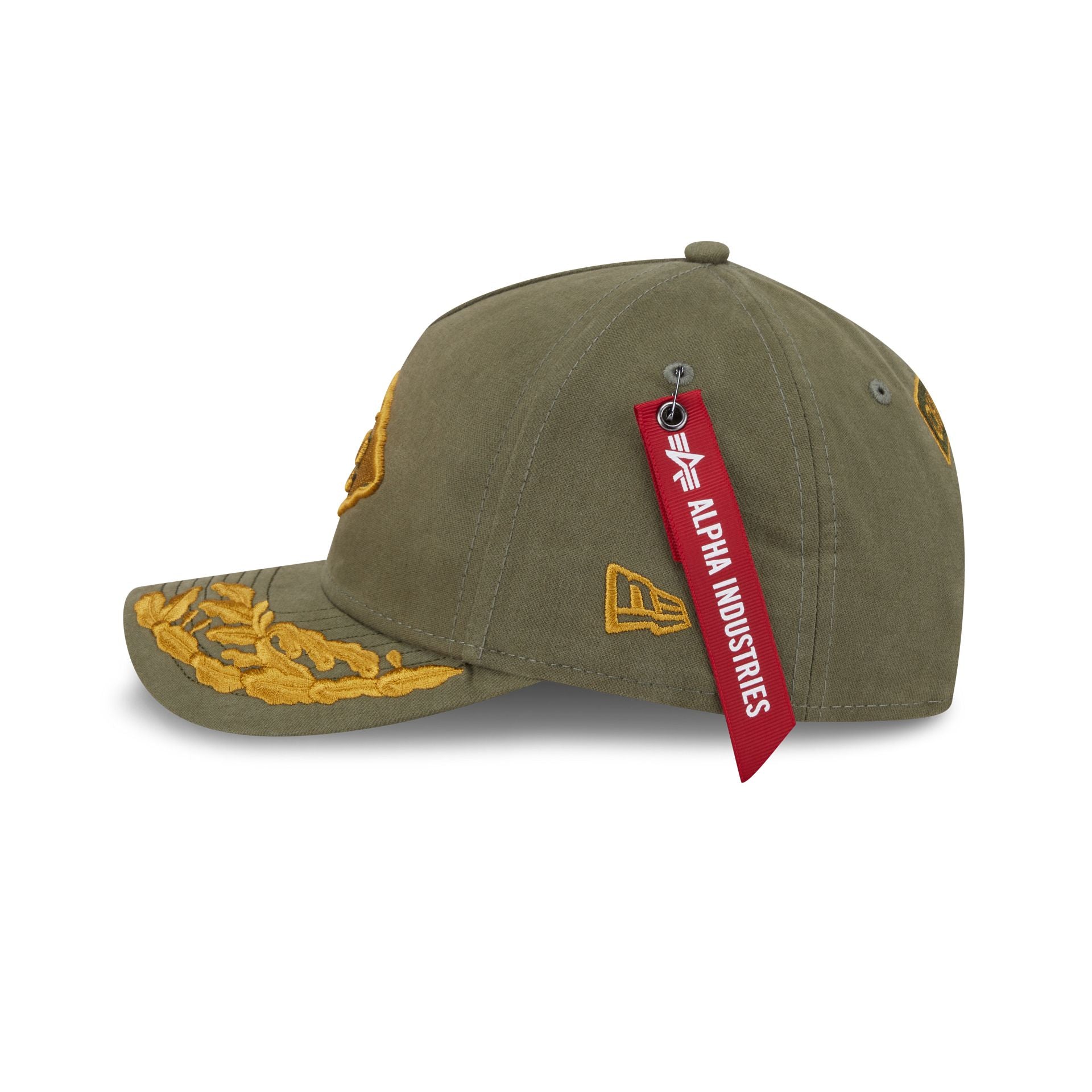 Alpha Industries x Kansas City Chiefs Olive Green 9FORTY M-Crown A-Frame Snapback Hat - Image 4