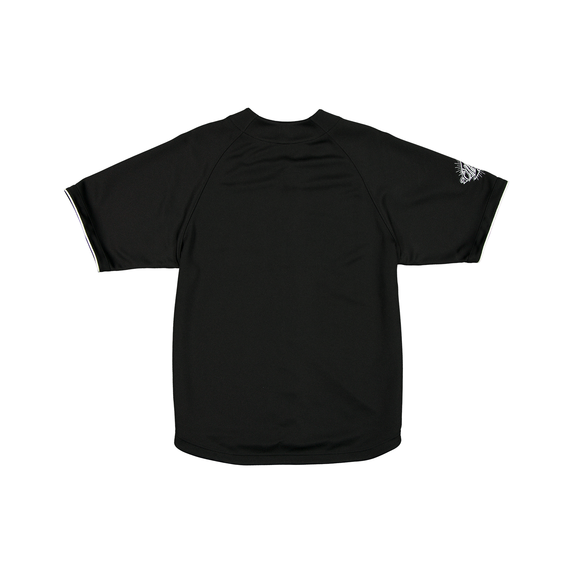 New Era Branded Batter's Eye Raglan Baseball Black Jersey - Image 2