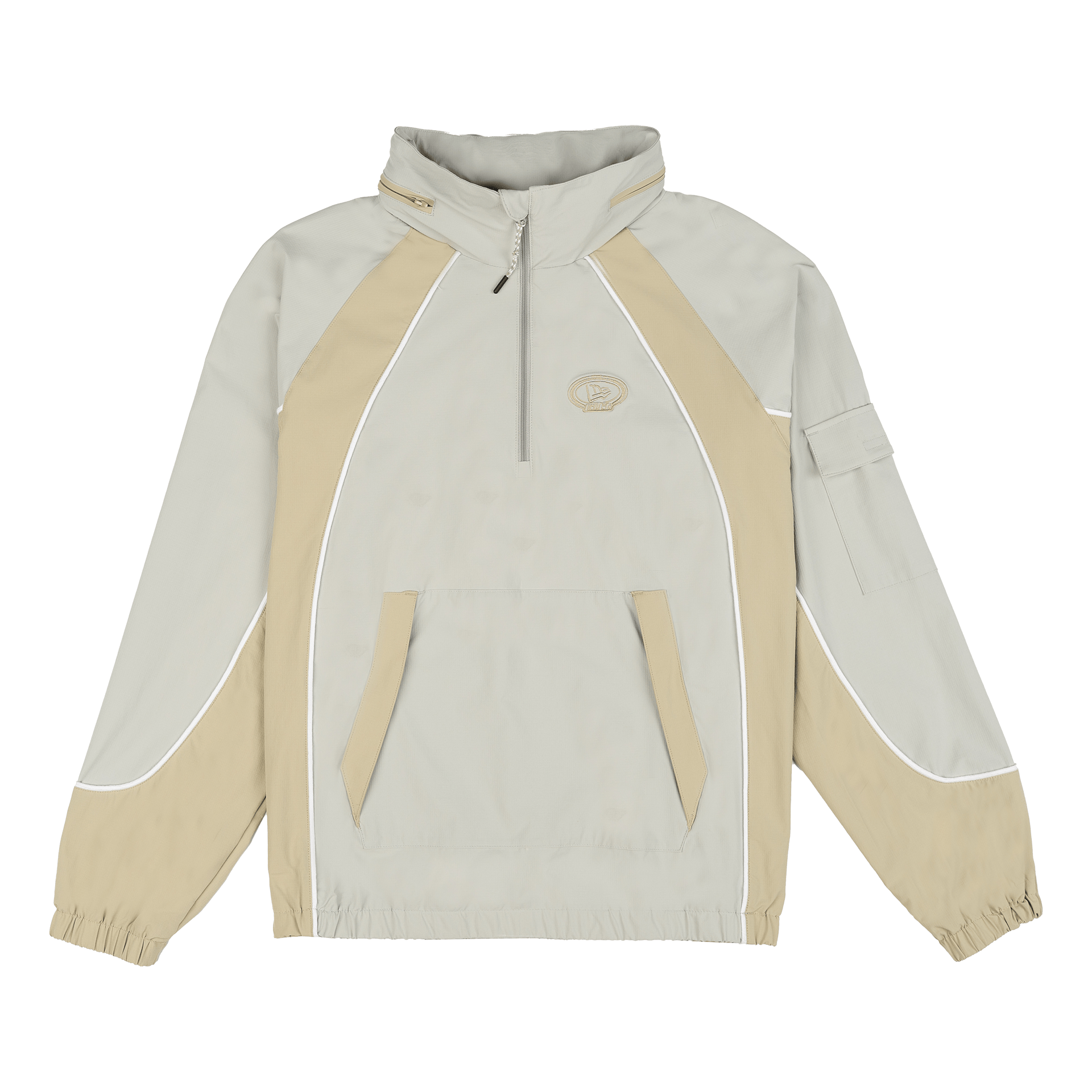 New Era Branded Retro-Tech NE2K Mirage Gray Half-Zip Track Pullover