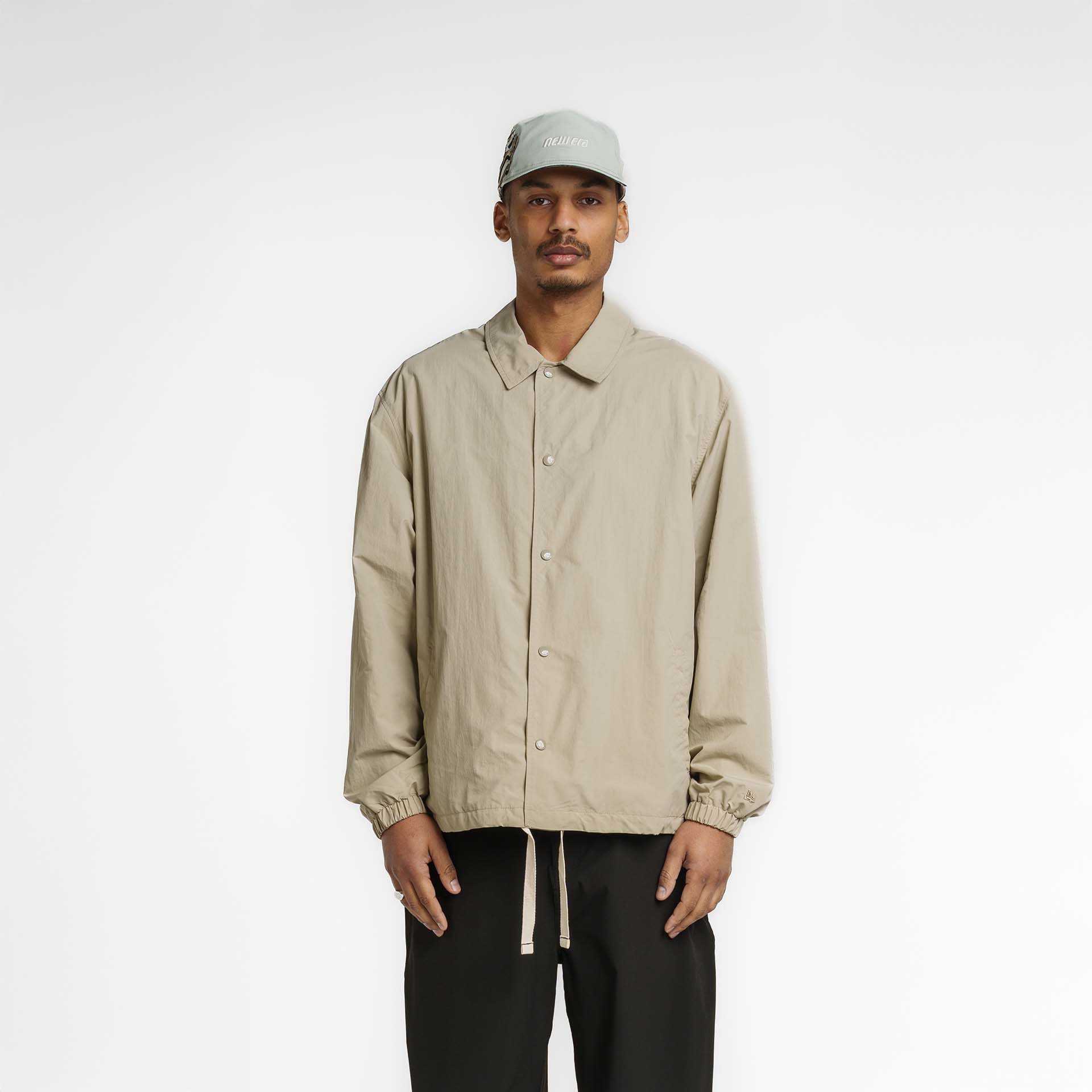 New Era Branded Ripstop Script Nylon Abbey Stone Coach's Jacket - Image 5