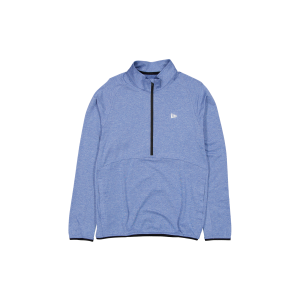 New Era Branded Knit Golf Heather Indigo Blue Half Zip