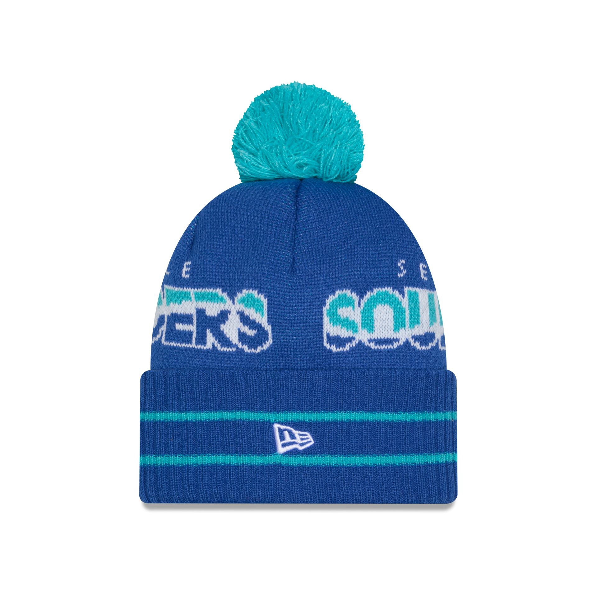 Seattle Sounders 2025 Jersey Hook Blue Pom Knit Hat - Image 2