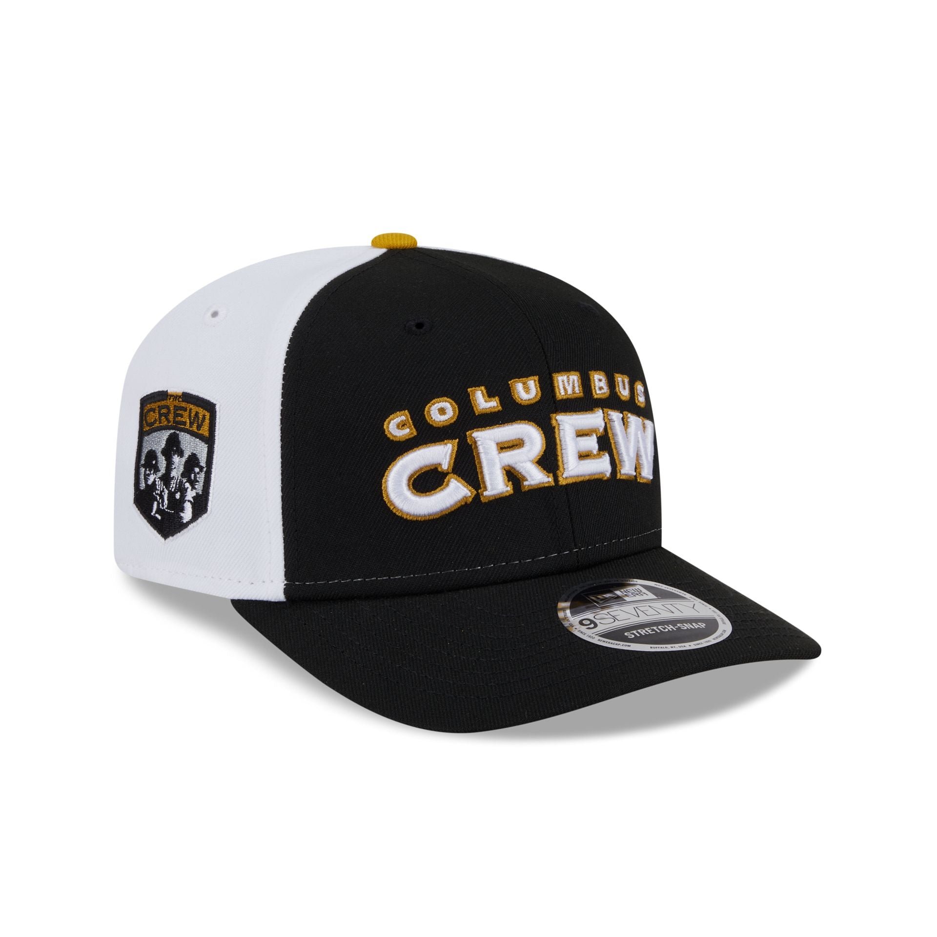 Columbus Crew 2025 Jersey Hook Black 9SEVENTY Stretch-Snap Hat