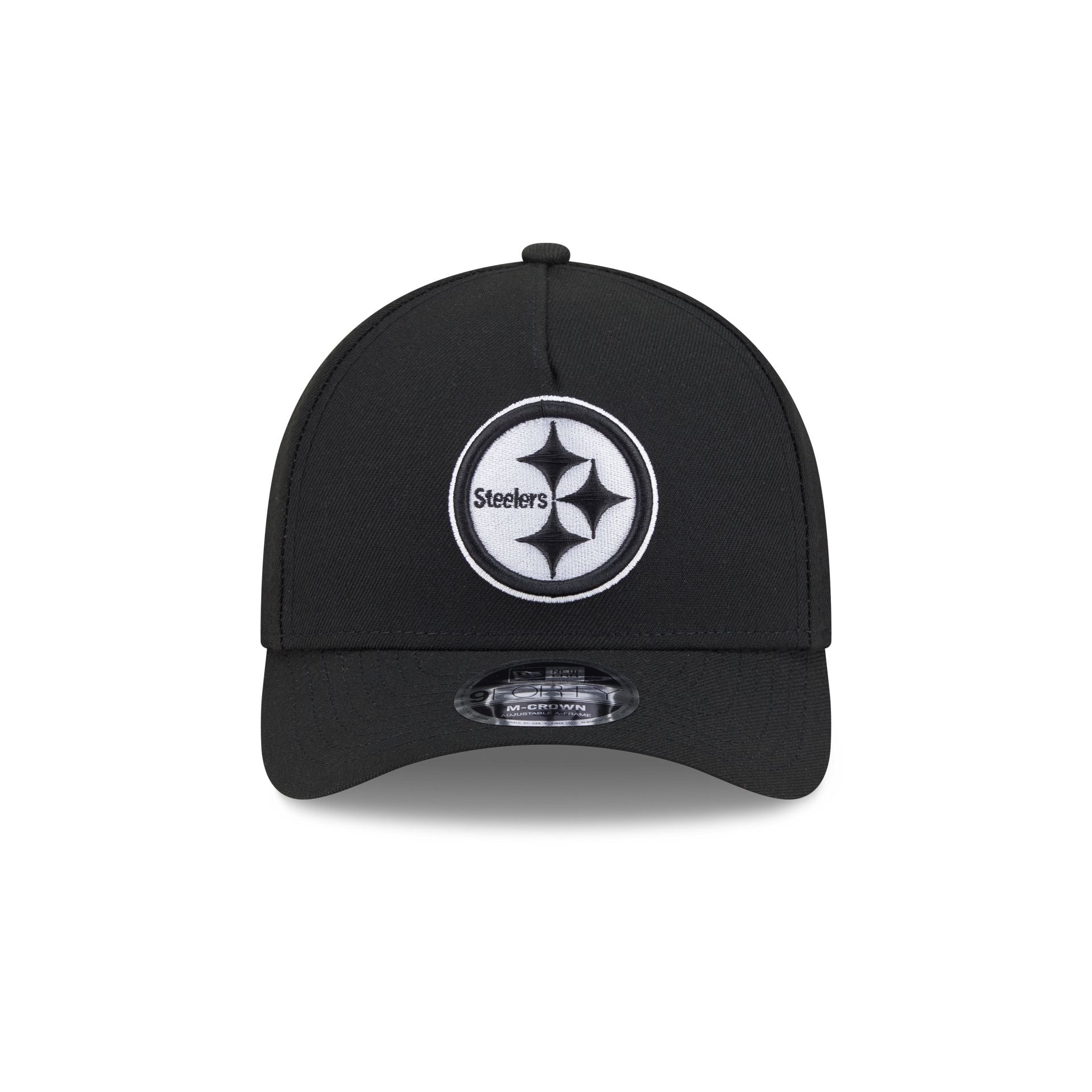 Pittsburgh Steelers Black & White 9FORTY M-Crown A-Frame Snapback Hat - Image 2
