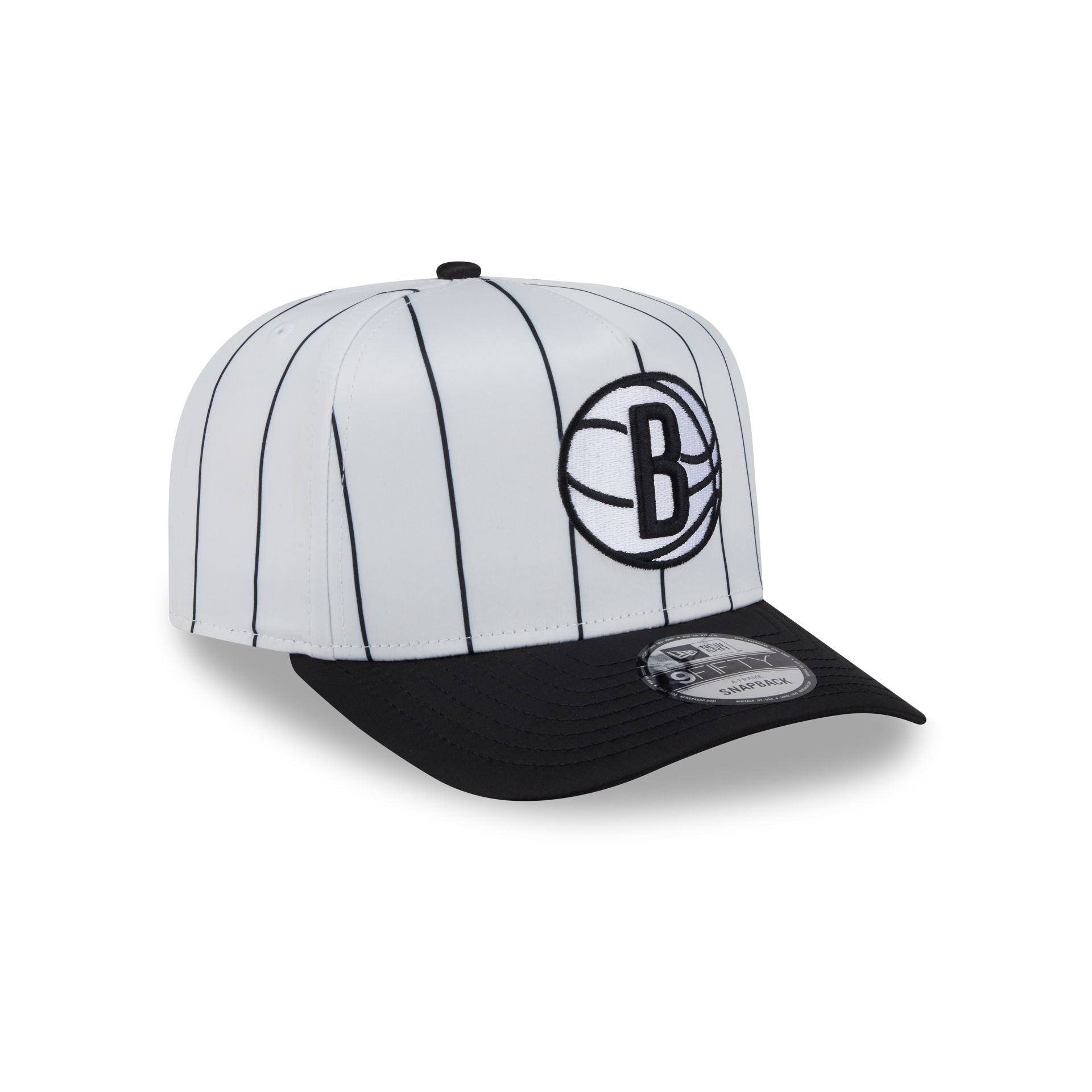 Brooklyn Nets Satin Pinstripe 9FIFTY A-Frame Snapback Hat - Image 3