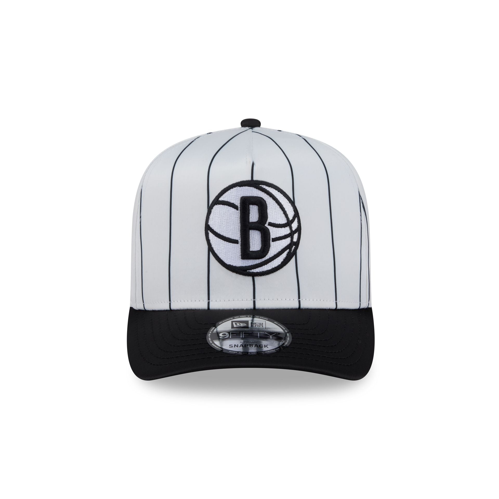 Brooklyn Nets Satin Pinstripe 9FIFTY A-Frame Snapback Hat - Image 2