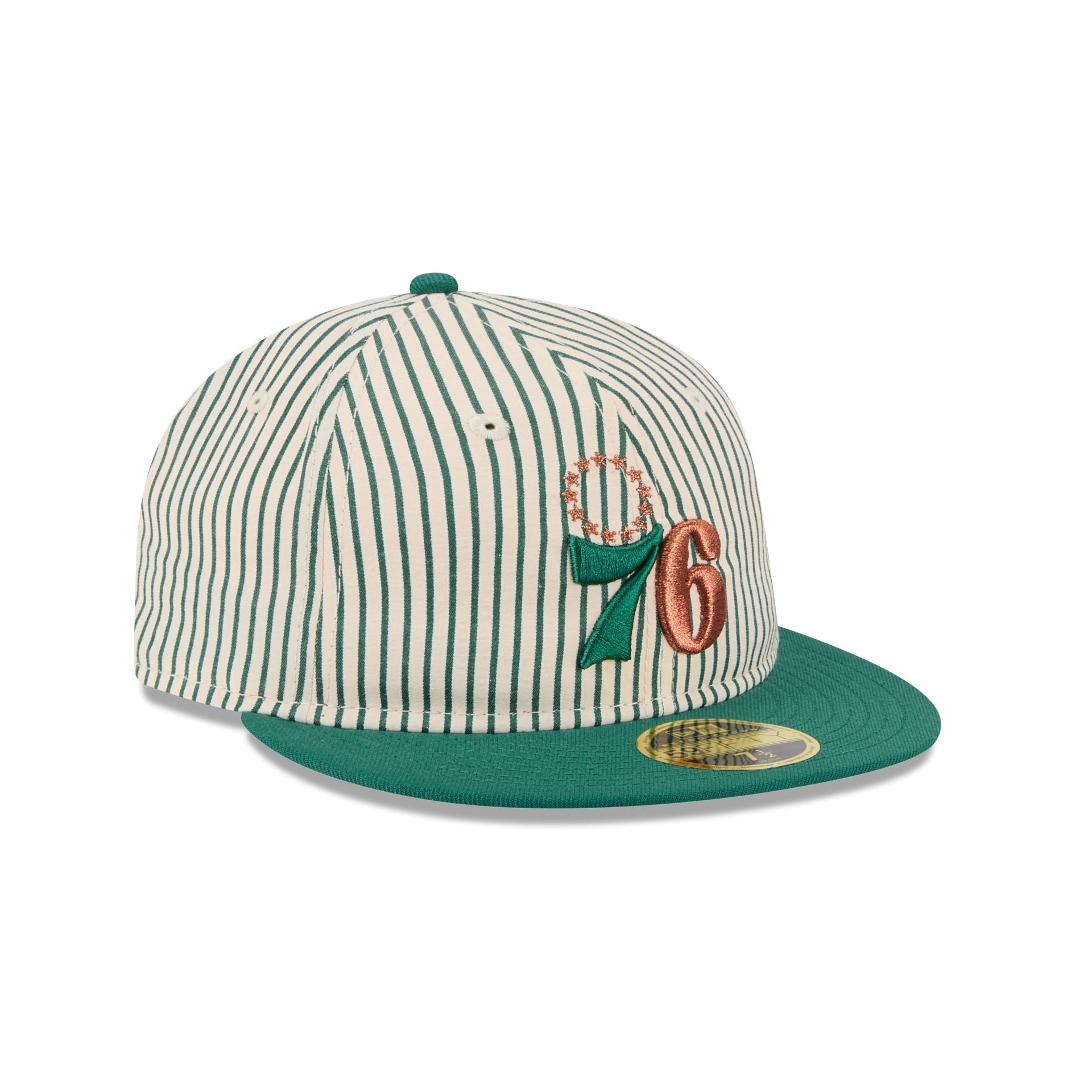 Just Caps Seersucker Philadelphia 76ers Retro Crown 59FIFTY Fitted Hat - Image 3