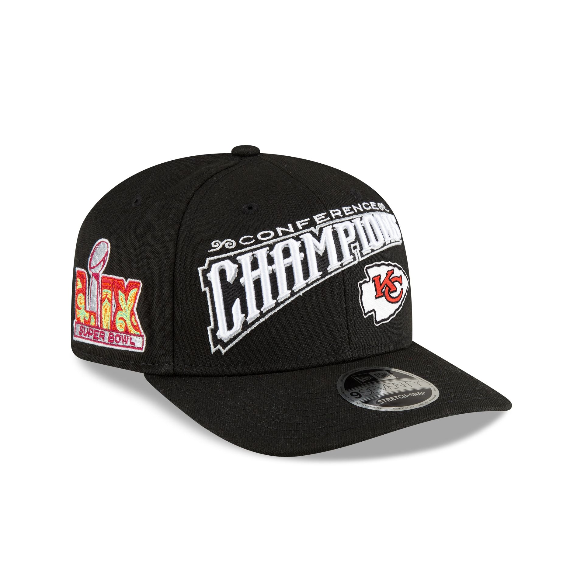 Kansas City Chiefs 2024 Conference Champions Locker Room 9SEVENTY Stretch-Snap Hat