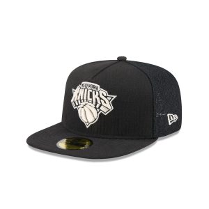 New York Knicks Black Mesh 59FIFTY A-Frame Fitted Hat