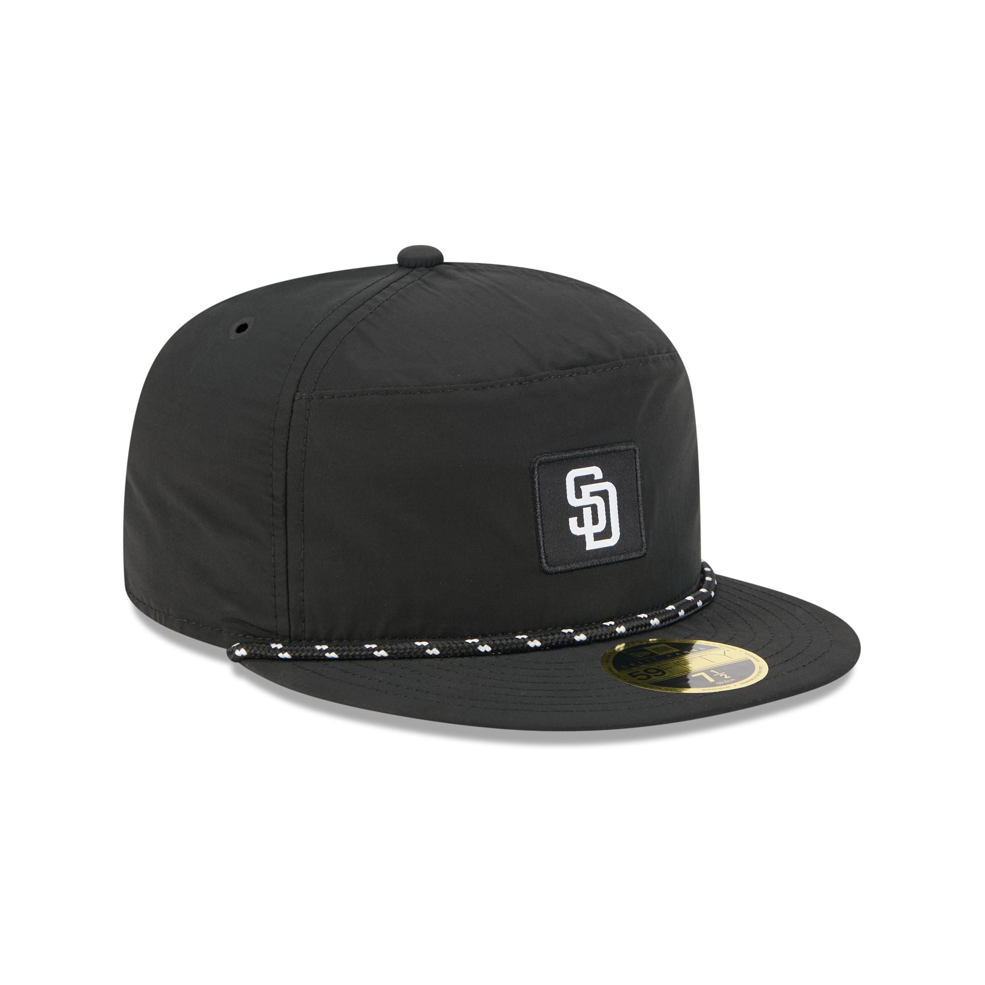 San Diego Padres Black Poly Rope Split Panel 59FIFTY Fitted Hat - Image 3