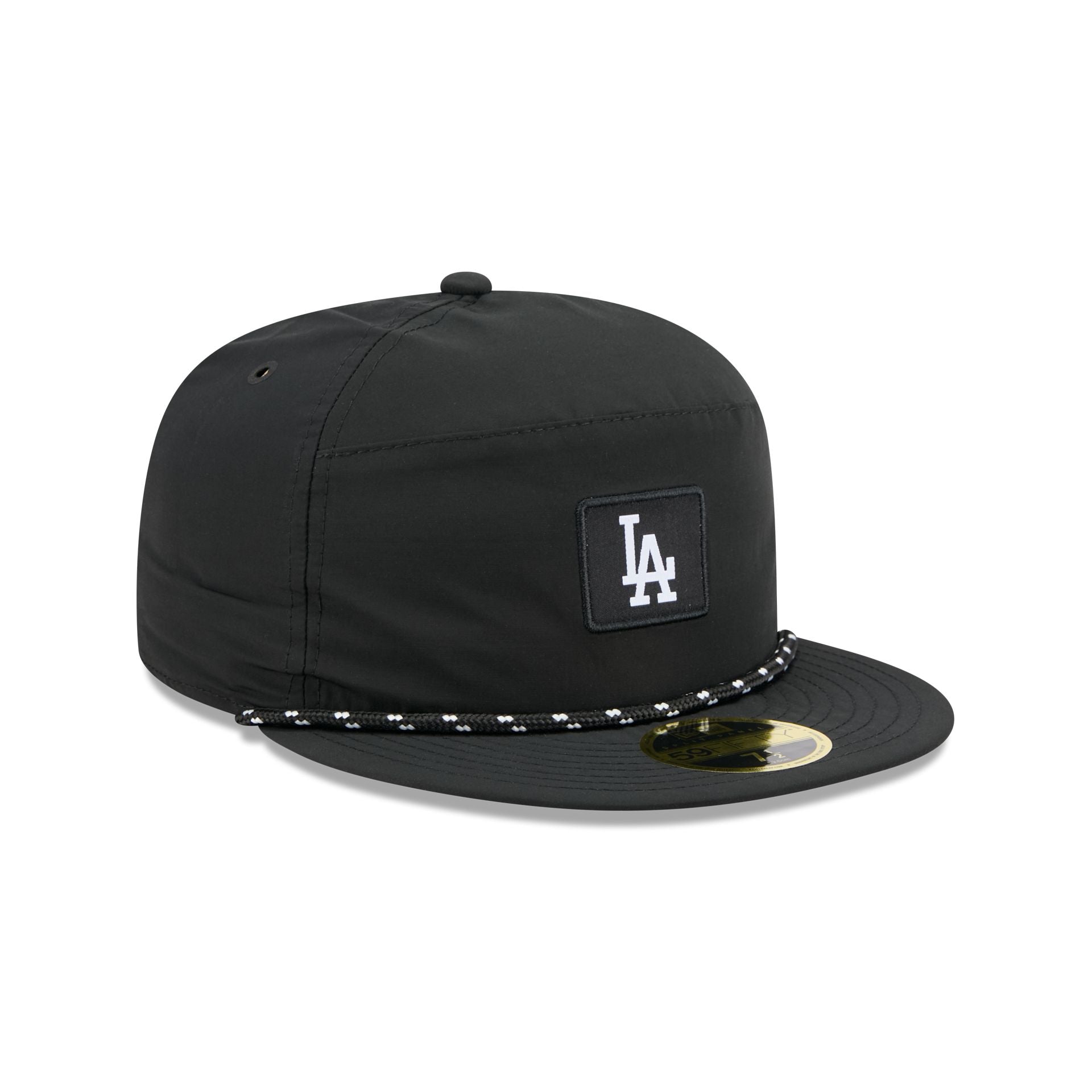 Los Angeles Dodgers Black Poly Rope Split Panel 59FIFTY Fitted Hat - Image 3