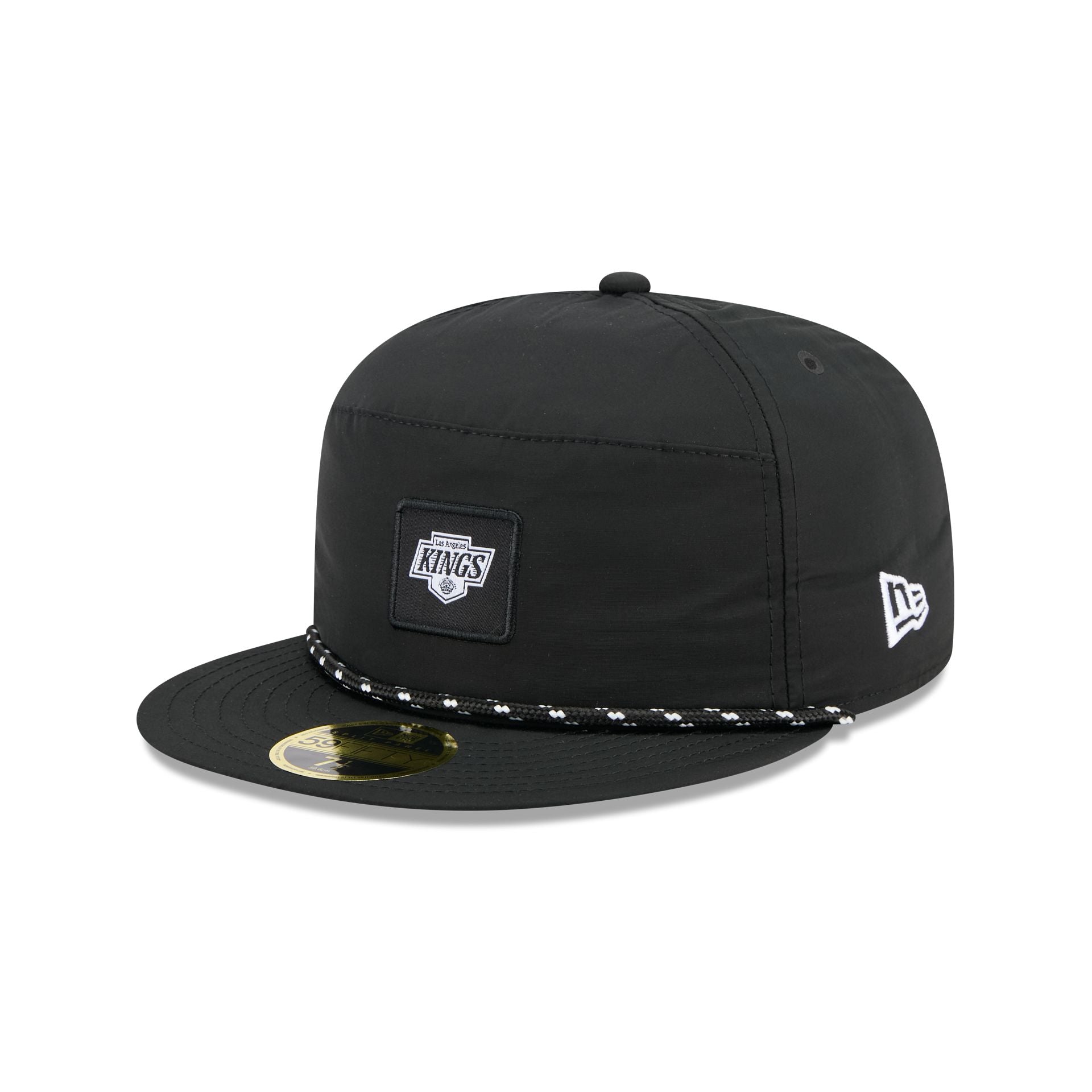 Los Angeles Kings Black Poly Rope Split Panel 59FIFTY Fitted Hat