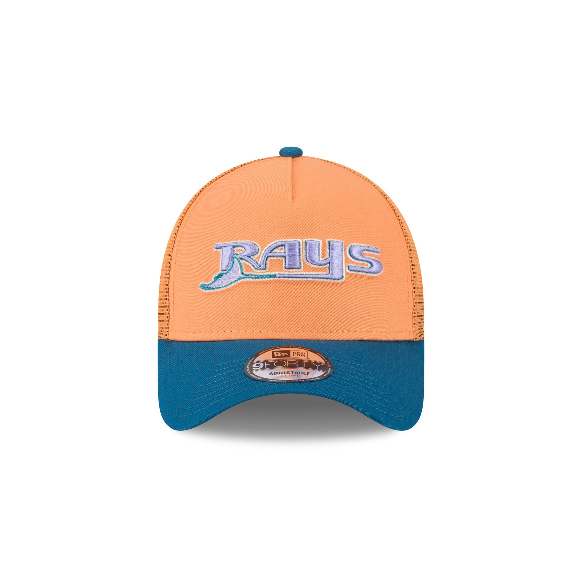 Tampa Bay Rays Orange Glaze 9FORTY A-Frame Trucker Hat - Image 2