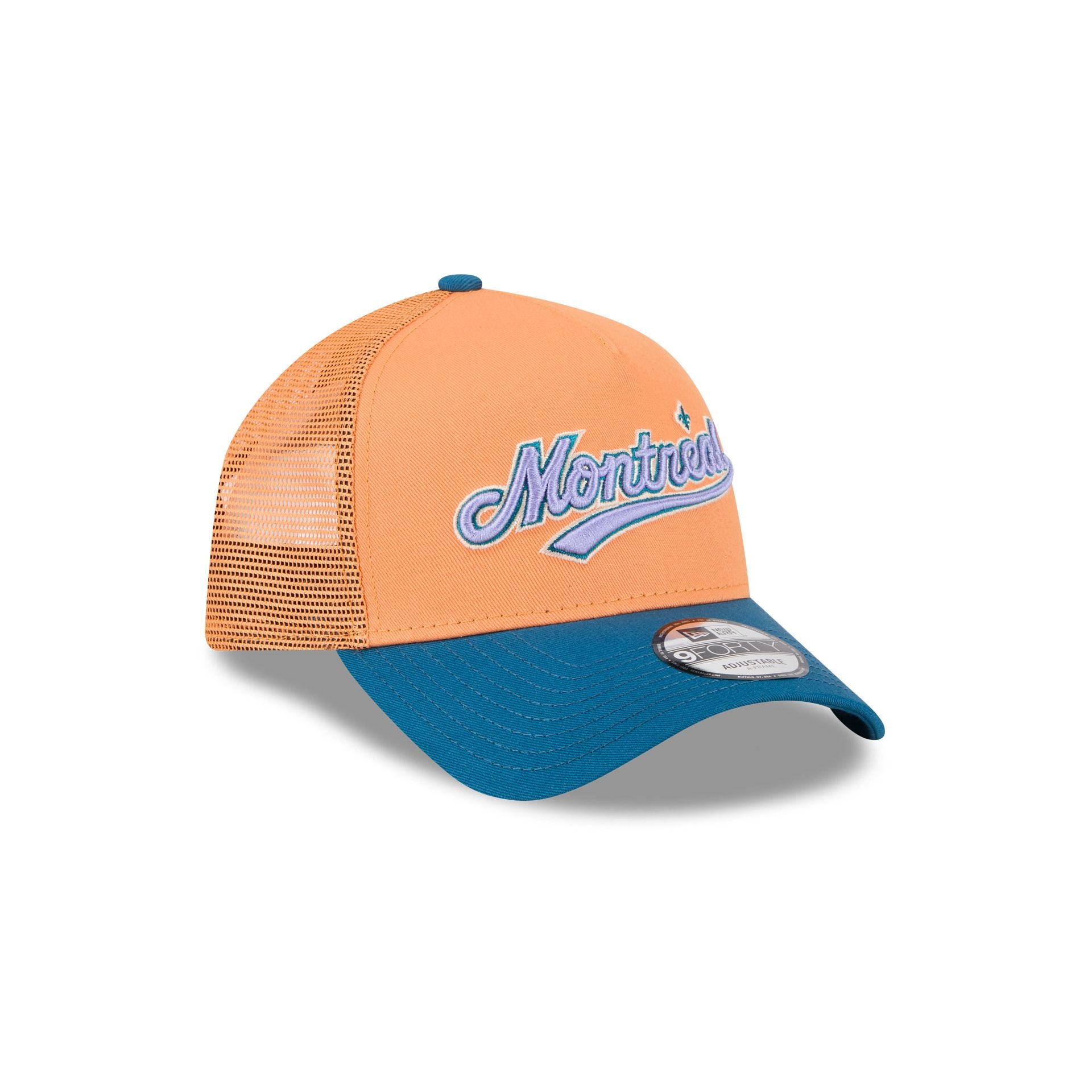 Montreal Expos Orange Glaze 9FORTY A-Frame Trucker Hat - Image 3
