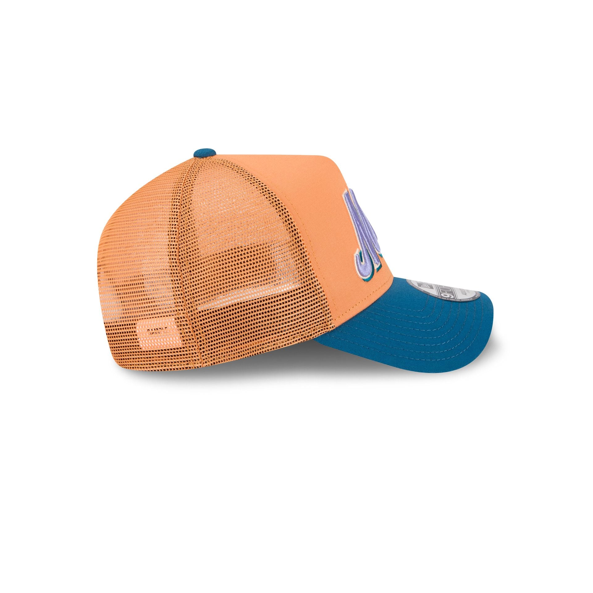 New York Mets Orange Glaze 9FORTY A-Frame Trucker Hat - Image 5