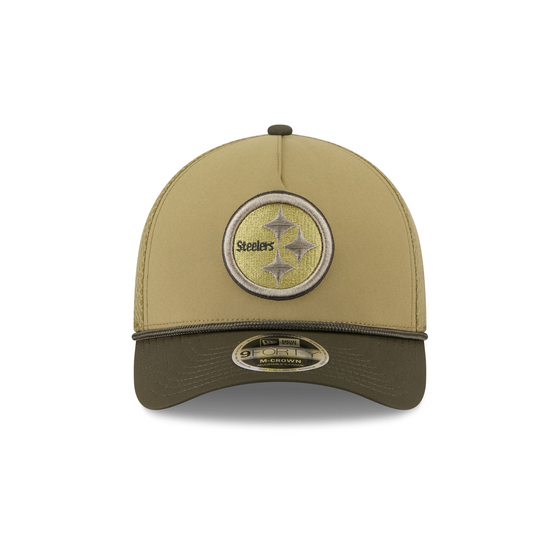 Pittsburgh Steelers 2025 Salute to Service 9FORTY M-Crown A-Frame Trucker Hat - Image 2
