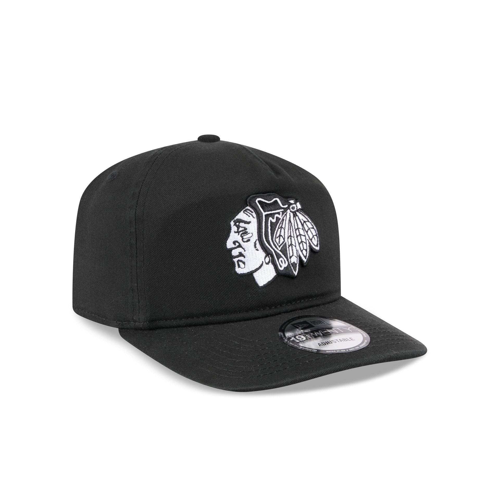 Chicago Blackhawks Black and White 19TWENTY Snapback Hat - Image 3