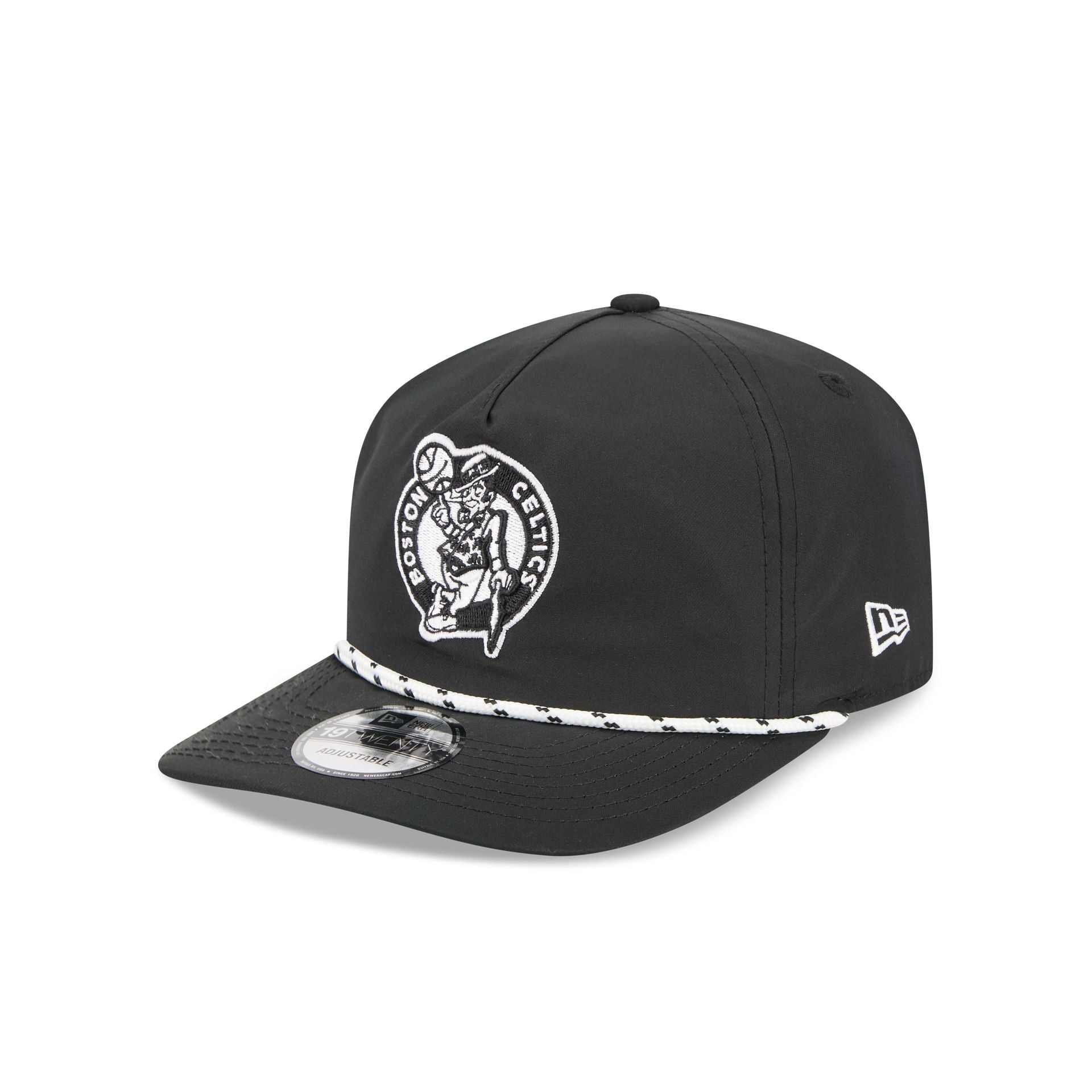 Boston Celtics Black and White Rope 19TWENTY Snapback Hat