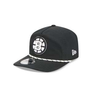 Boston Bruins Black and White Rope 19TWENTY Snapback Hat