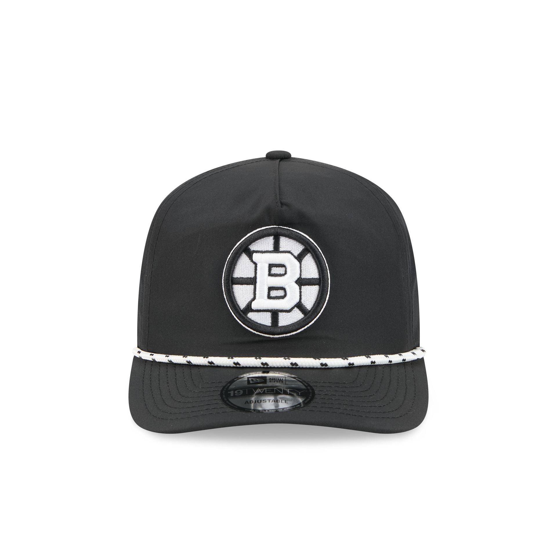 Boston Bruins Black and White Rope 19TWENTY Snapback Hat - Image 2