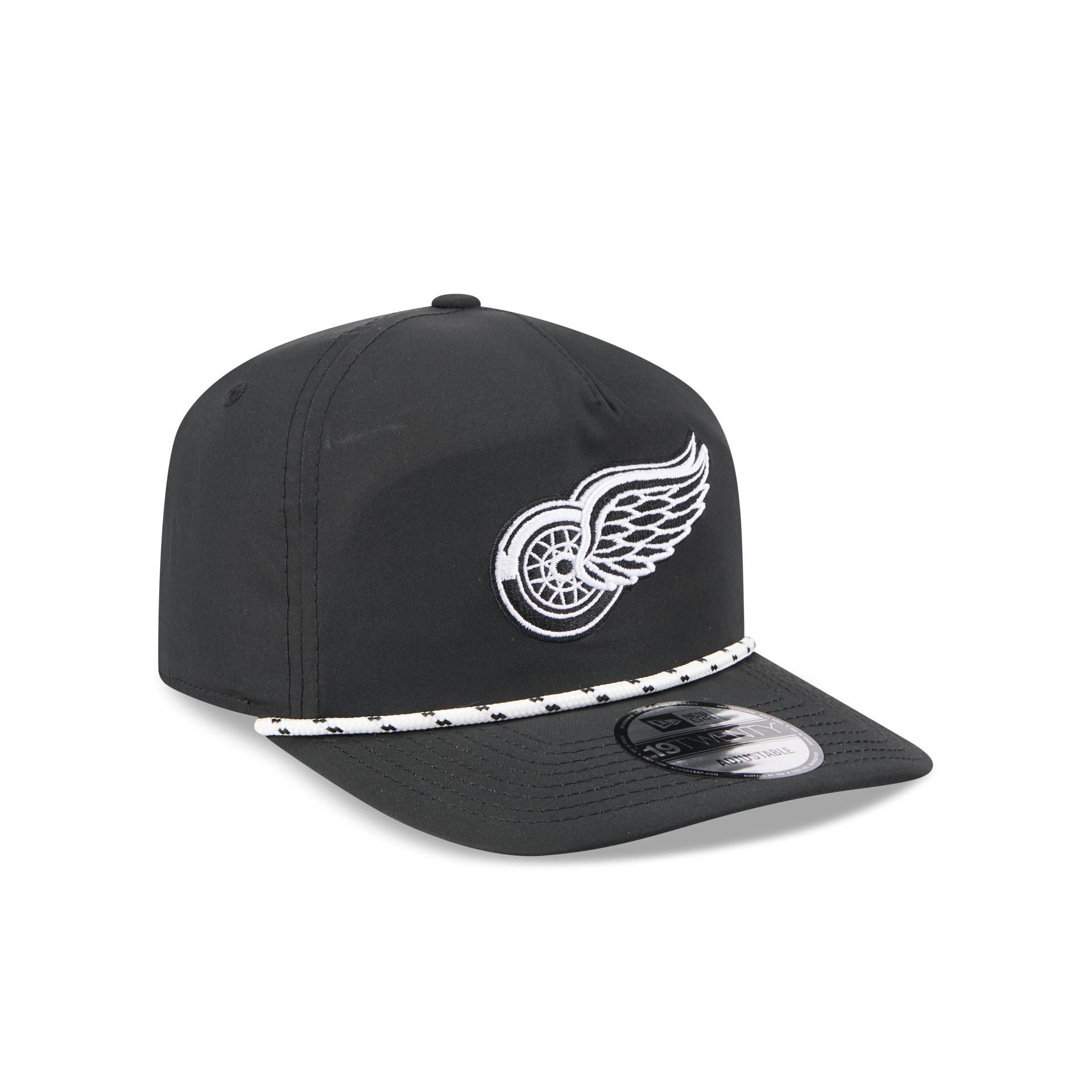 Detroit Red Wings Black and White Rope 19TWENTY Snapback Hat - Image 3