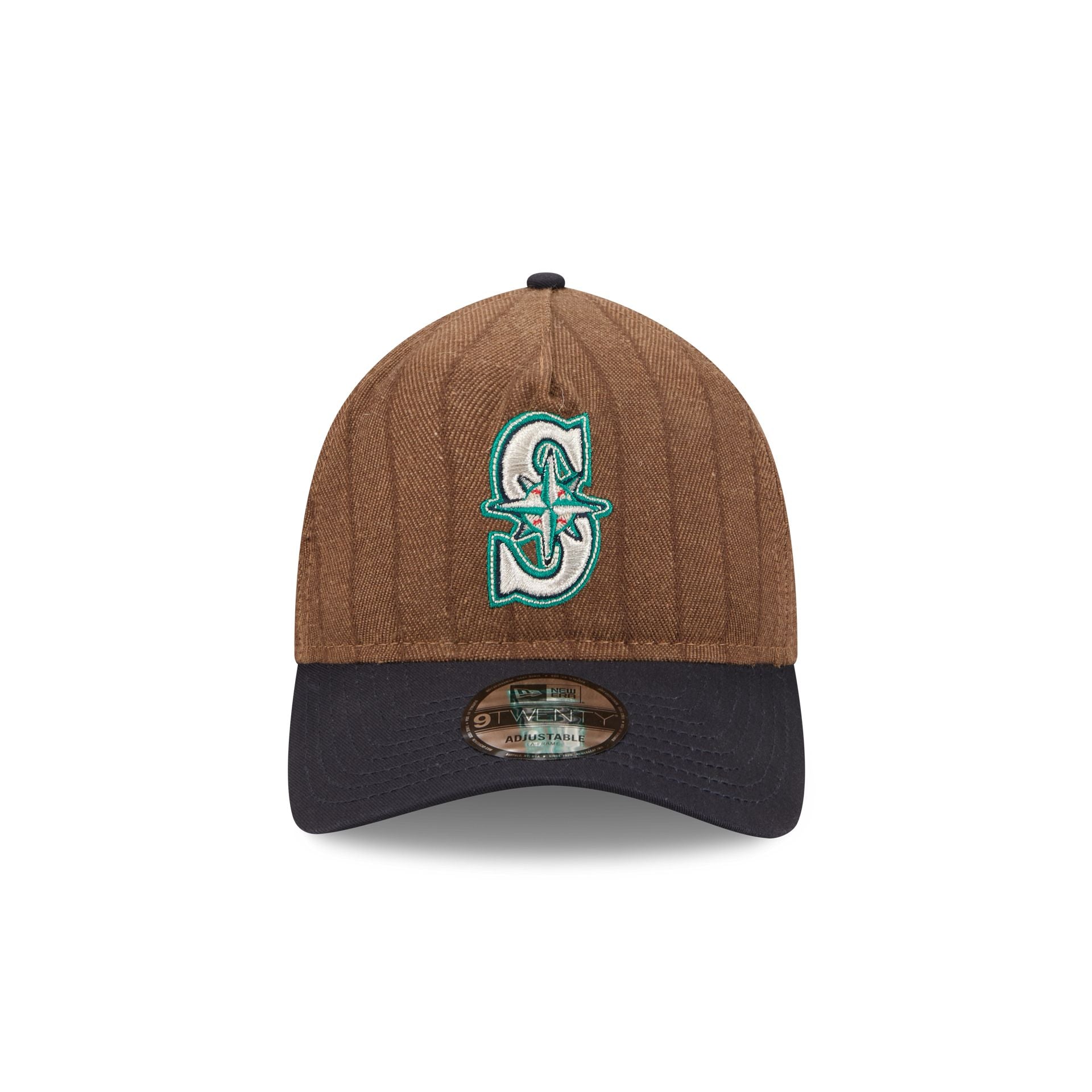 Seattle Mariners Three Looms Wool Pinstripe 9TWENTY A-Frame Adjustable Hat - Image 2