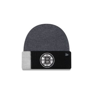 Boston Bruins Merino Wool Color Block Cuff Knit Hat