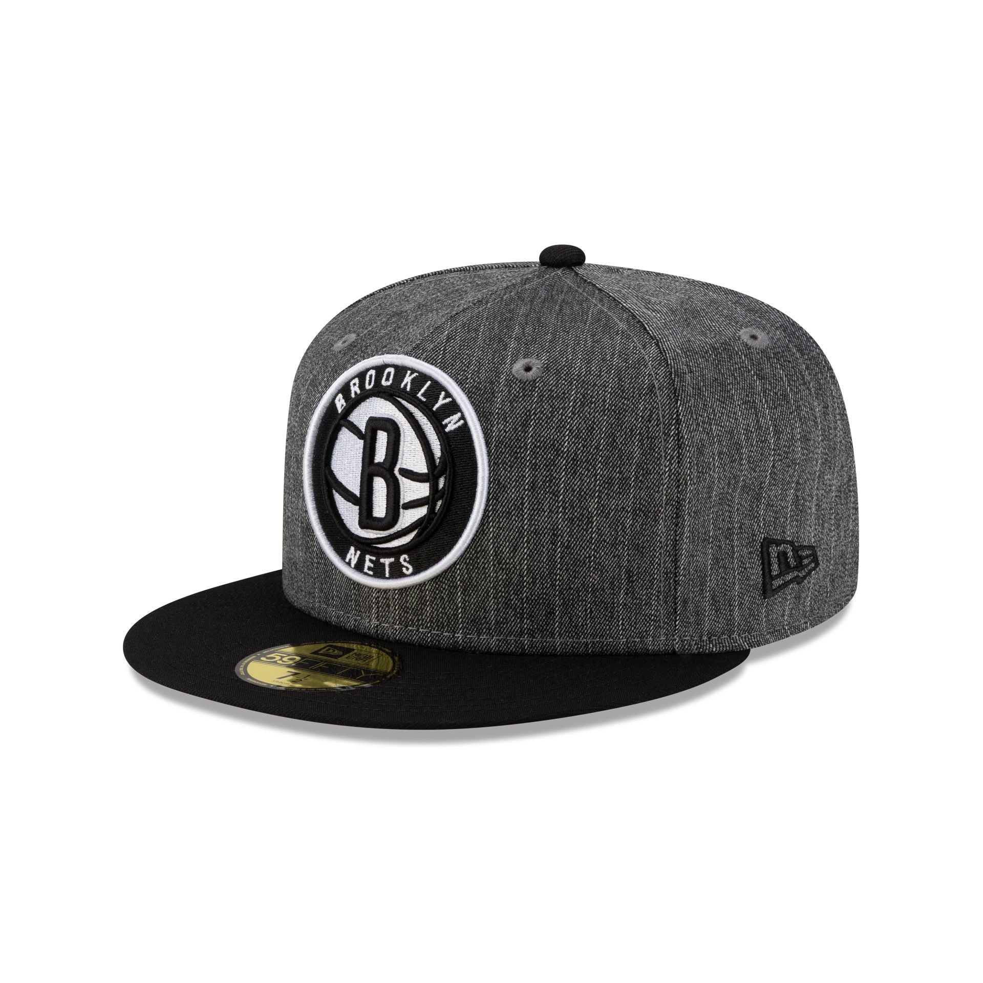 Just Caps Black Pinstripe Brooklyn Nets 59FIFTY Fitted Hat
