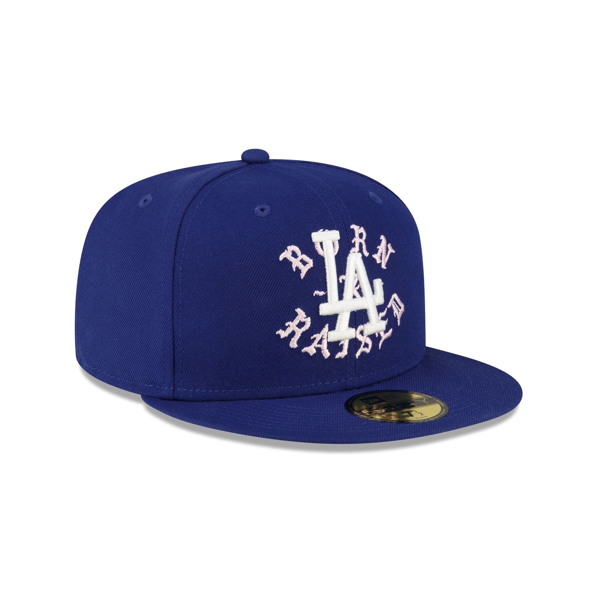 Born X Raised x Los Angeles Dodgers Royal and Pink 59FIFTY Fitted Hat - Image 3