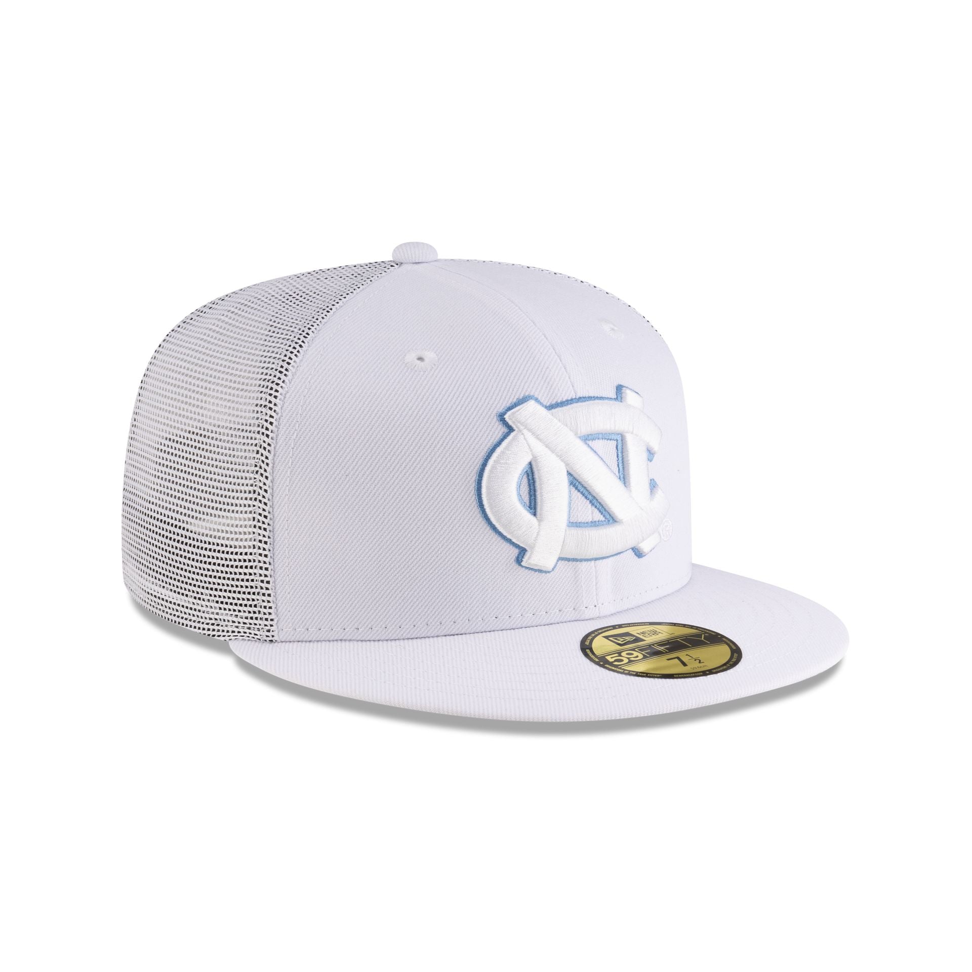 North Carolina Tar Heels White 59FIFTY Fitted Trucker Hat - Image 3