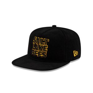 Salt Lake Bees Black Corduroy Golfer Hat