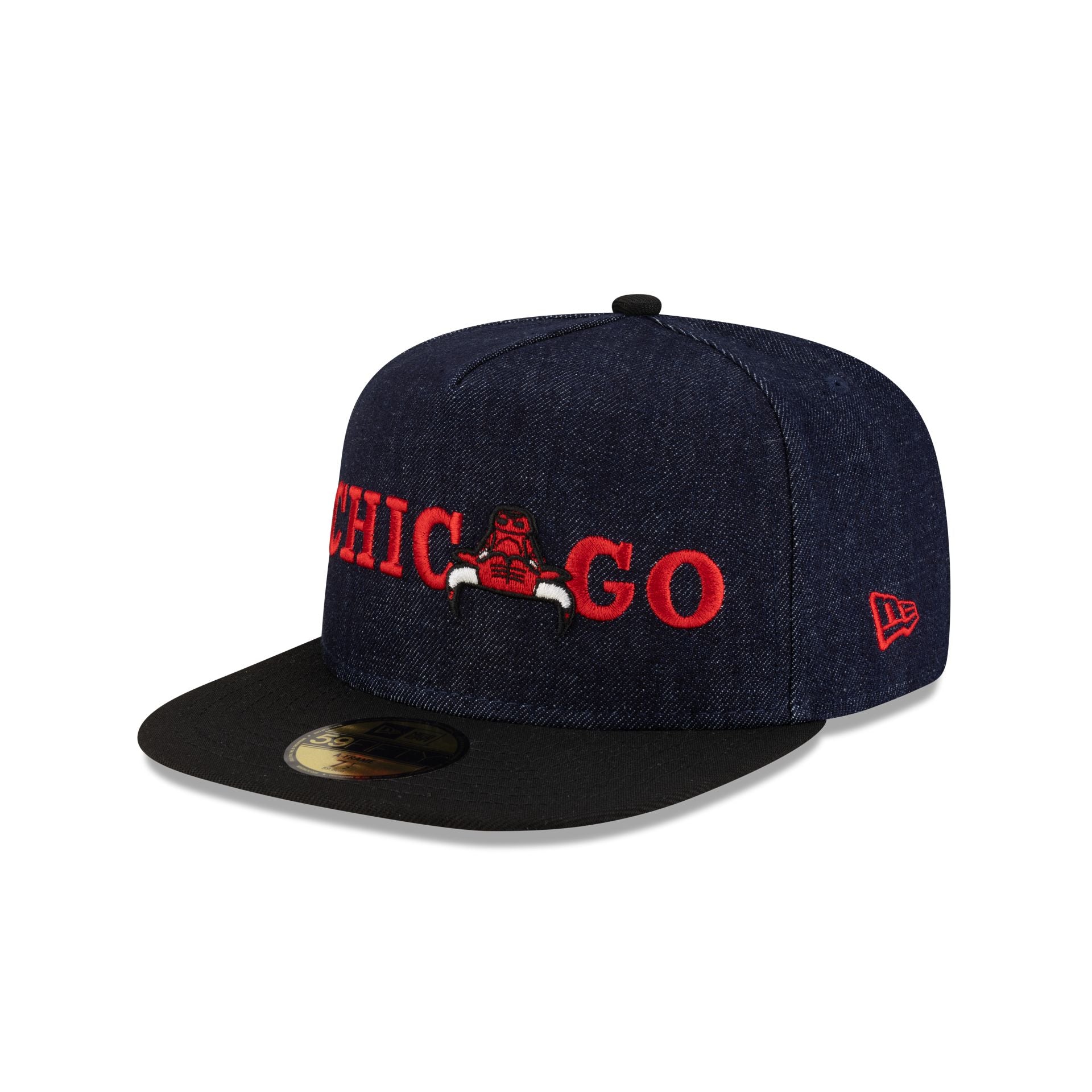 Chicago Bulls Navy Denim 59FIFTY A-Frame Fitted Hat