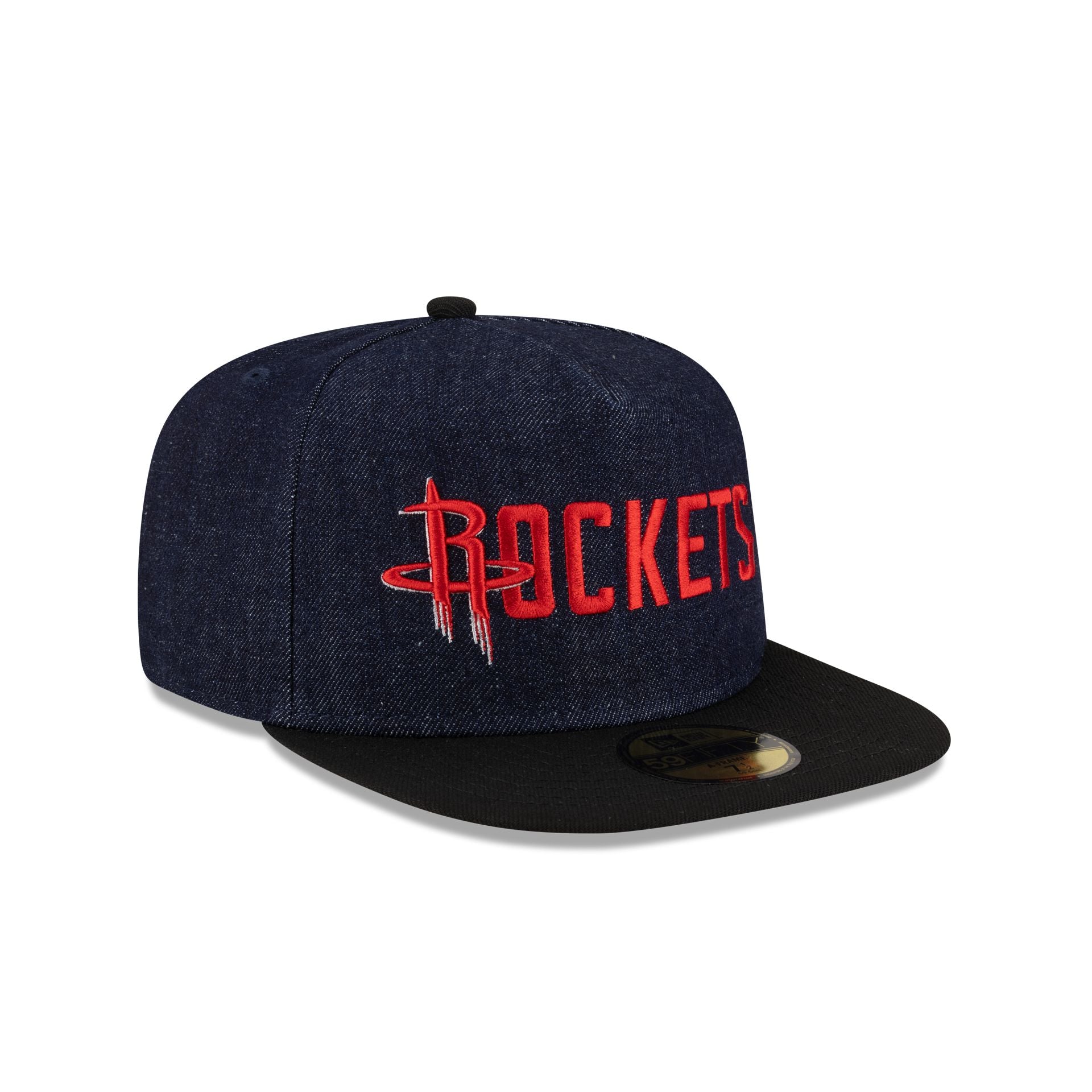 Houston Rockets Navy Denim 59FIFTY A-Frame Fitted Hat - Image 3