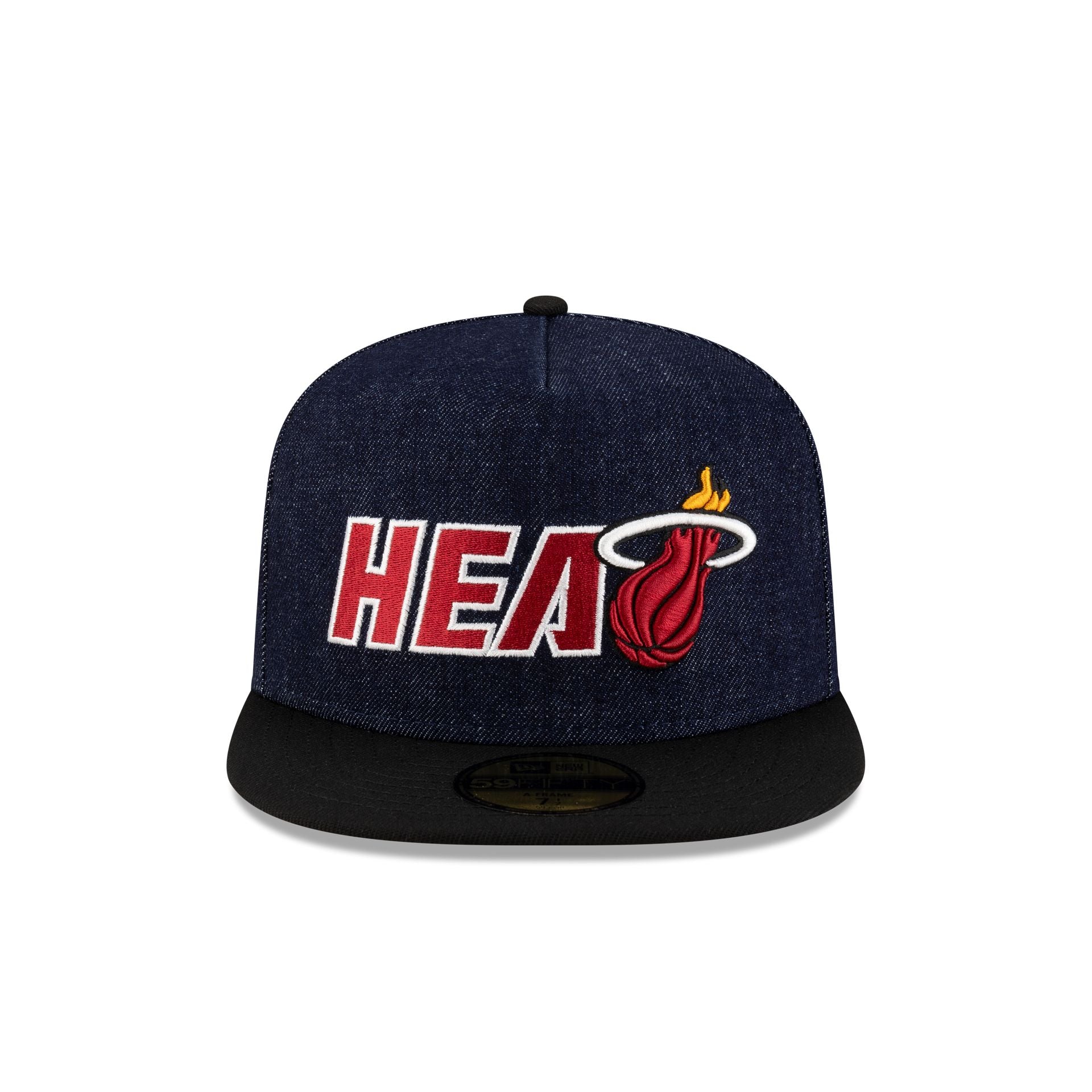 Miami Heat Navy Denim 59FIFTY A-Frame Fitted Hat - Image 2