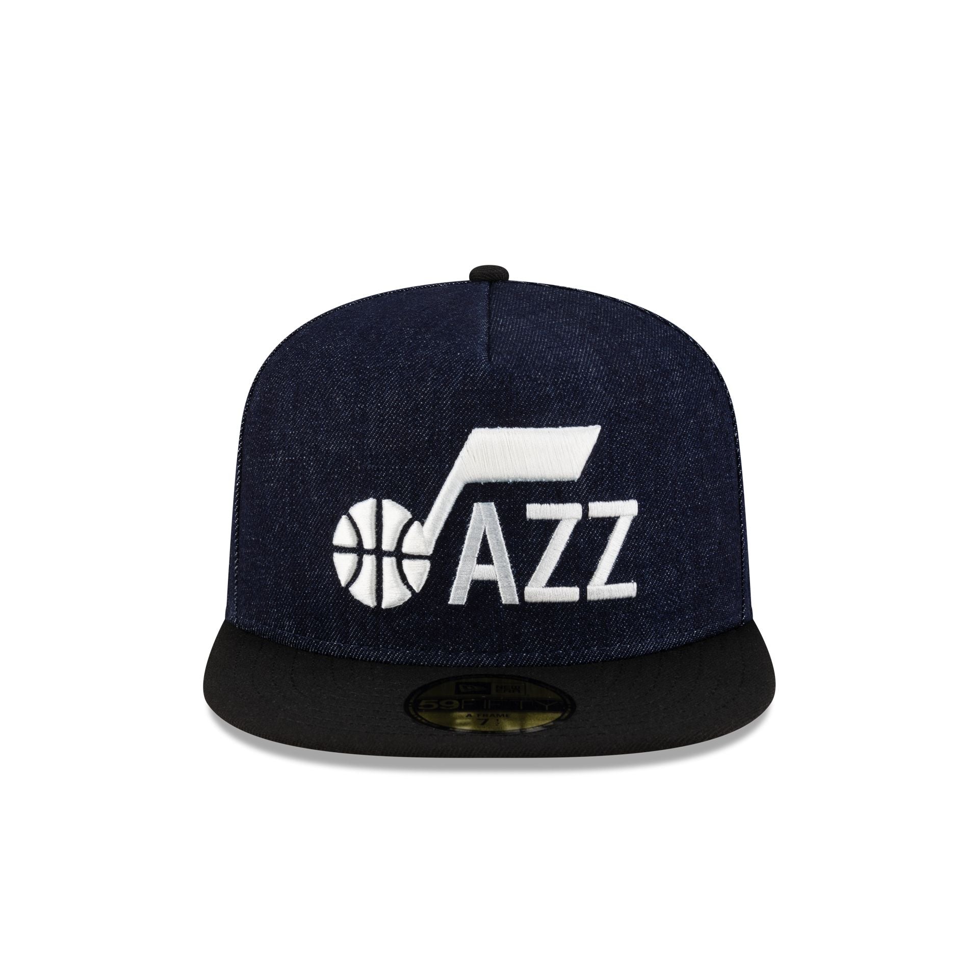 Utah Jazz Navy Denim 59FIFTY A-Frame Fitted Hat - Image 2