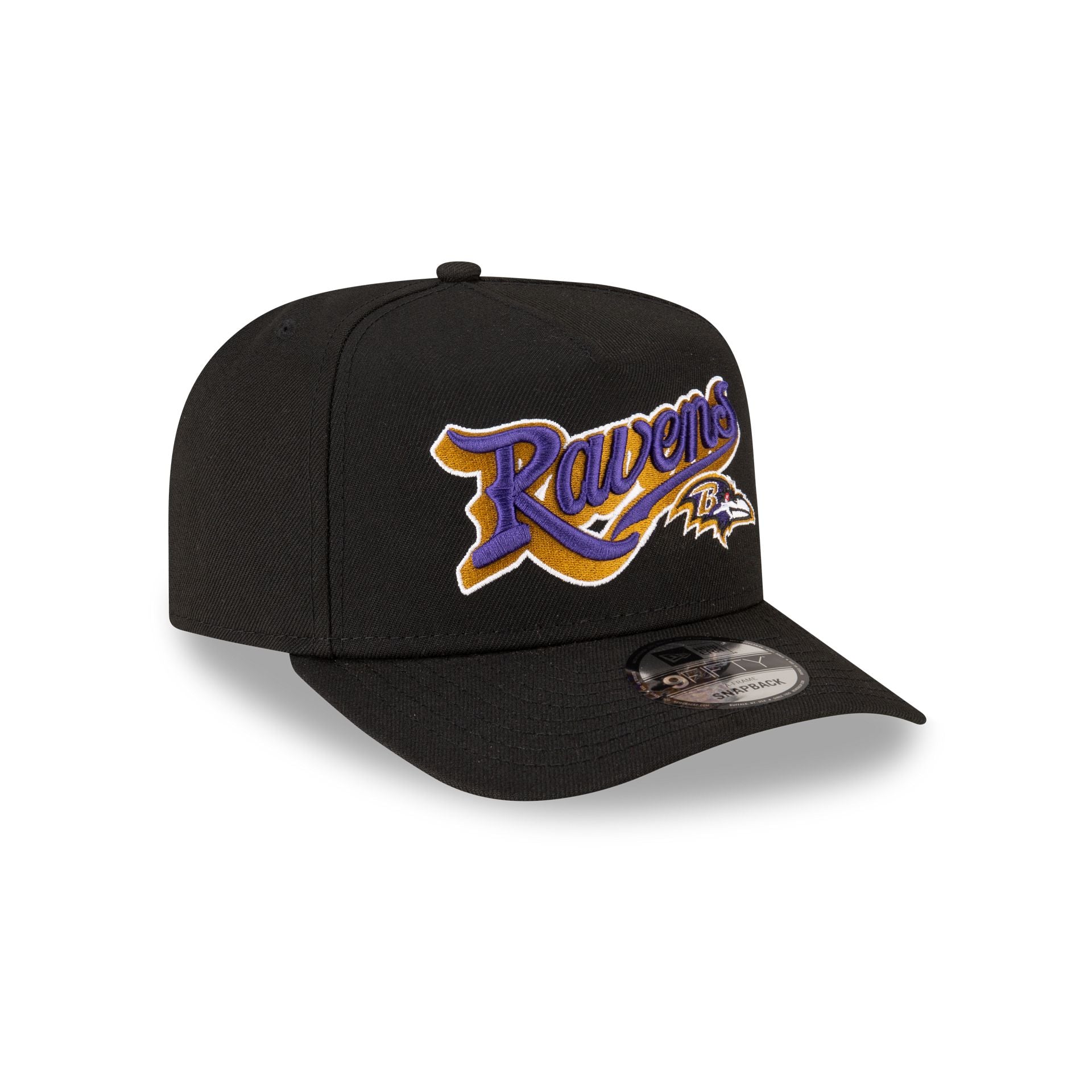 Born x Raised x Baltimore Ravens Script Black 9FIFTY A-Frame Snapback Hat - Image 3